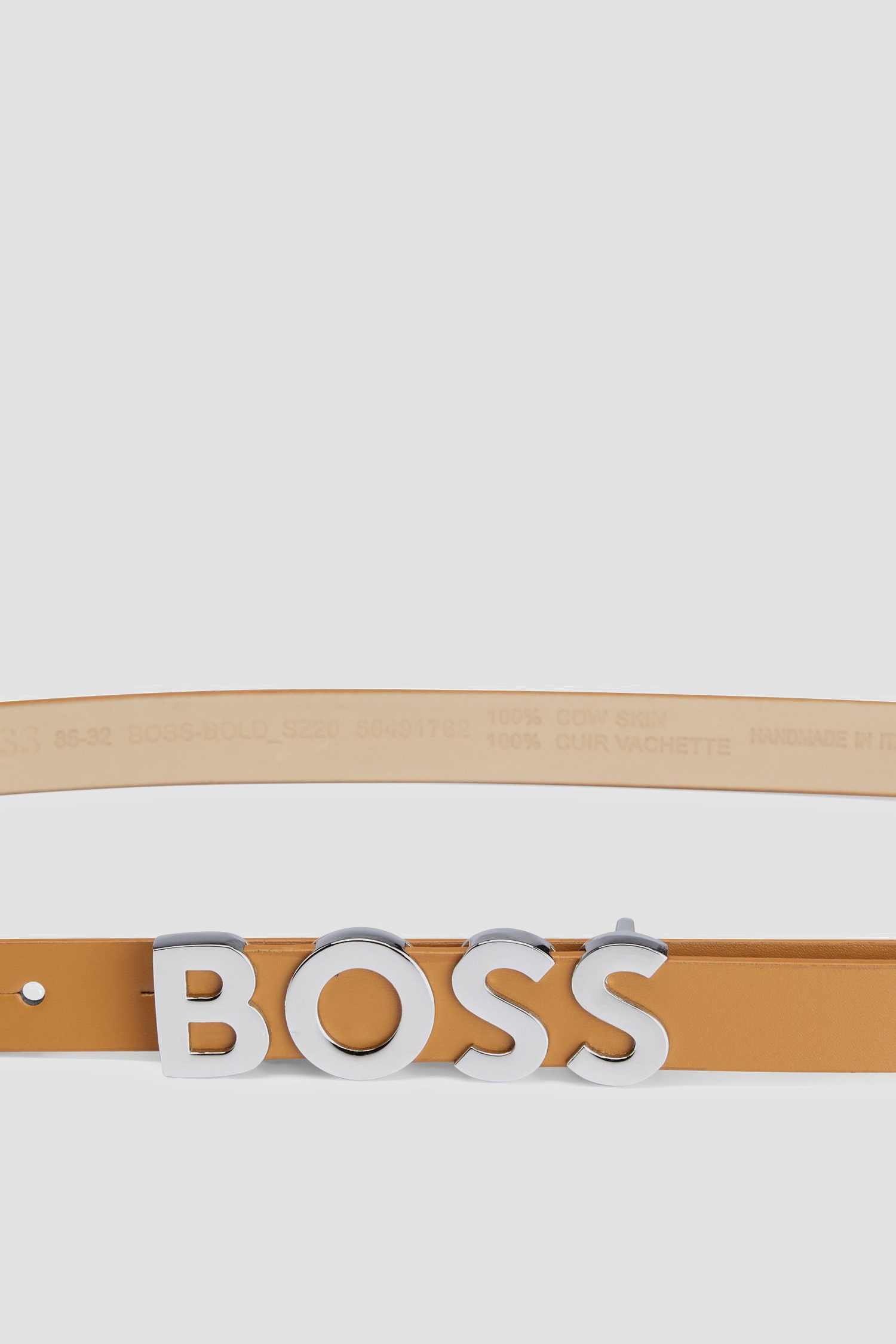 Жіночий бежевий шкіряний ремінь BOSS 50491762;260