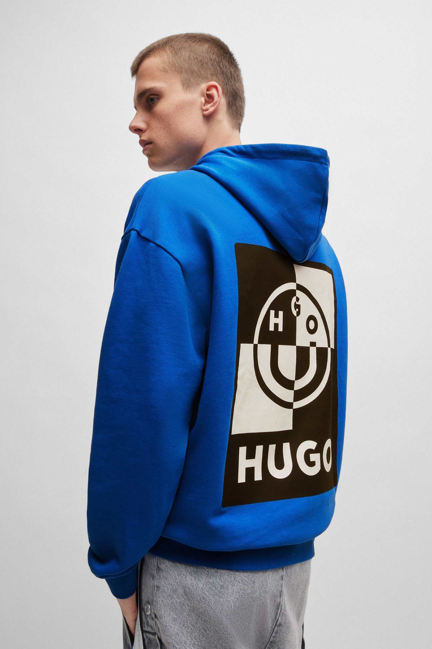 Мужское синее худи HUGO BLUE 50523571;493