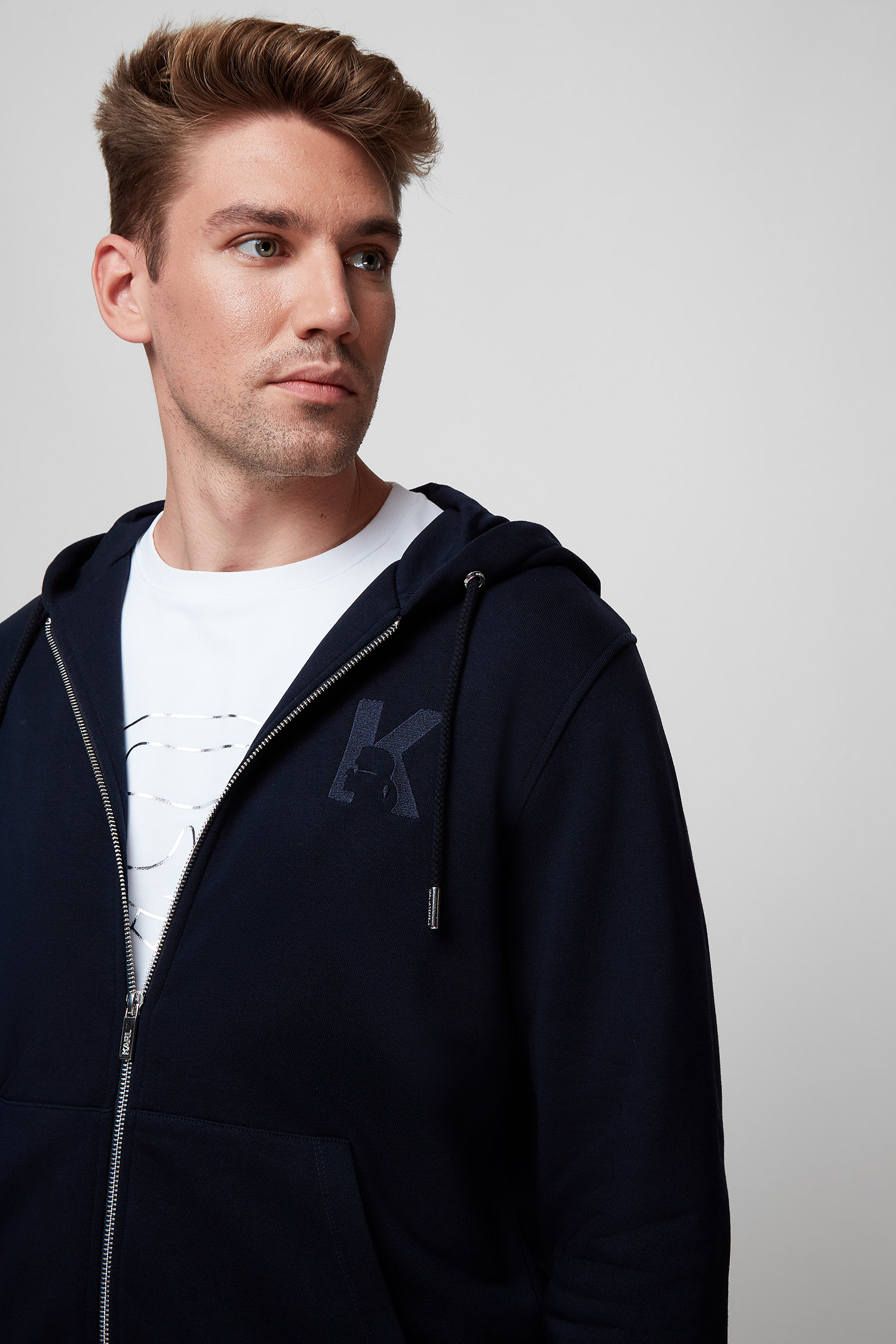 Чоловіча темно-синя кофта на блискавці Karl Lagerfeld 500900.705892;690