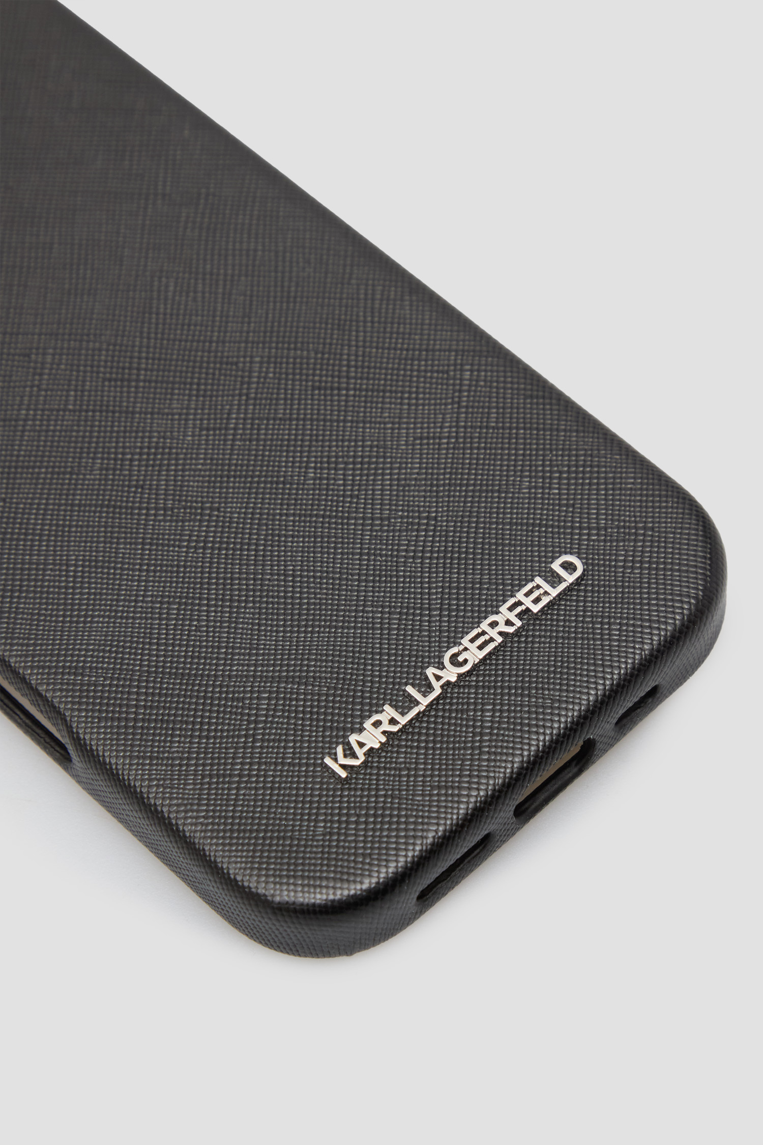 Чоловічий чорний чохол для телефону iPhone 16 Pro Karl Lagerfeld KLHMP16LPSAFWMCK;BLACK
