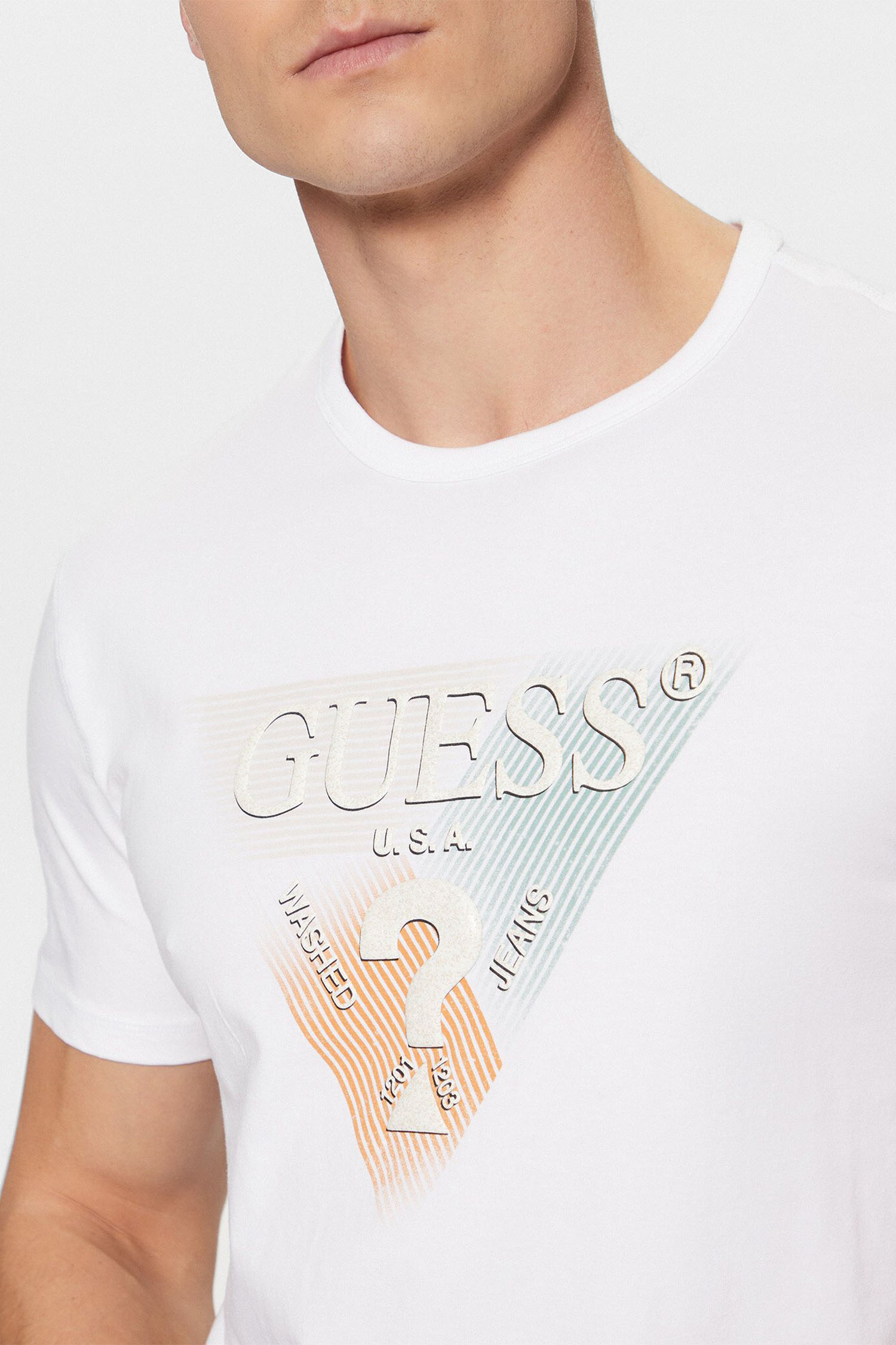 Мужская белая футболка Guess M5RI14.J1314;G011