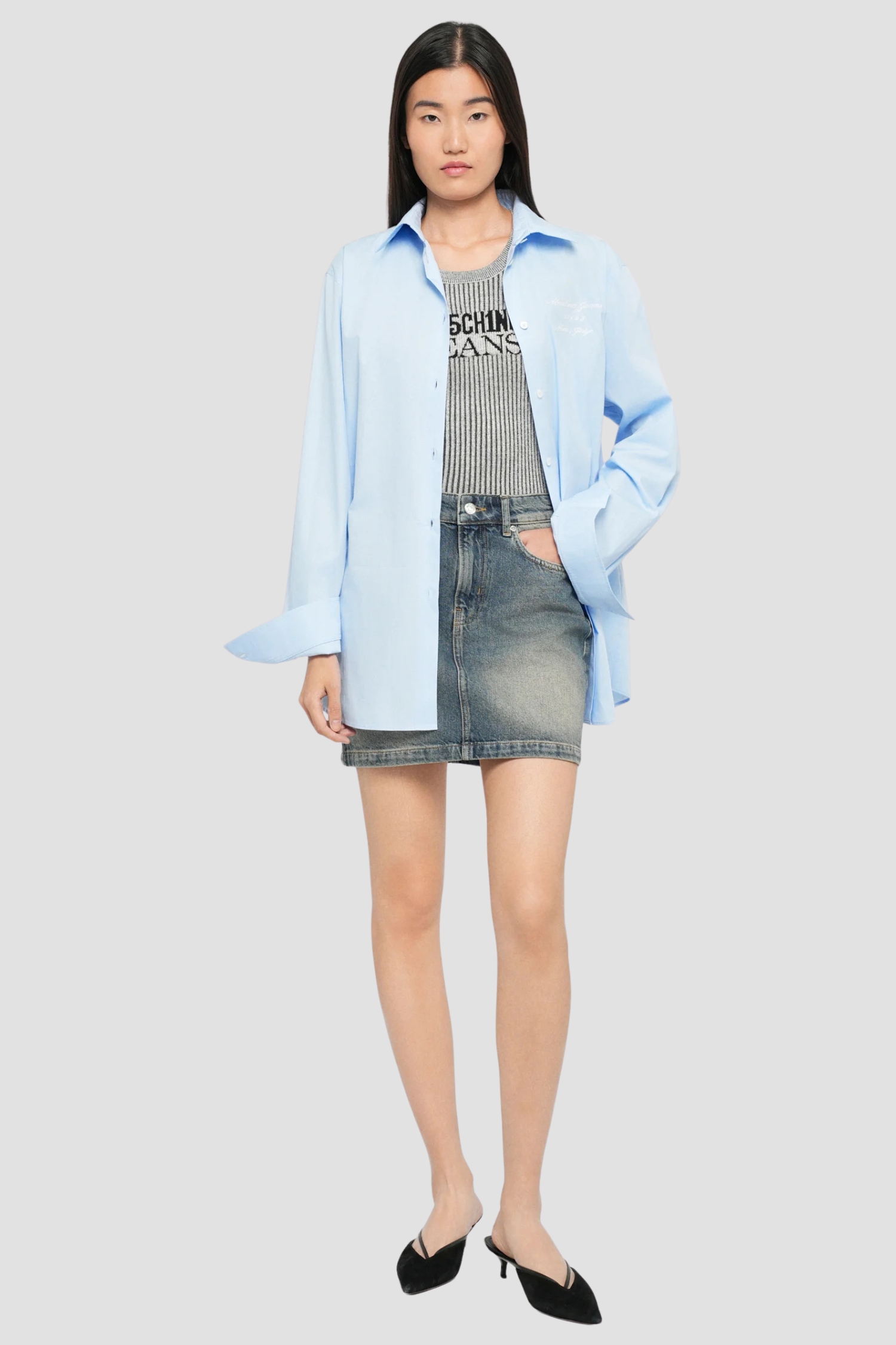 Женская голубая рубашка Moschino A0205.8231;1293