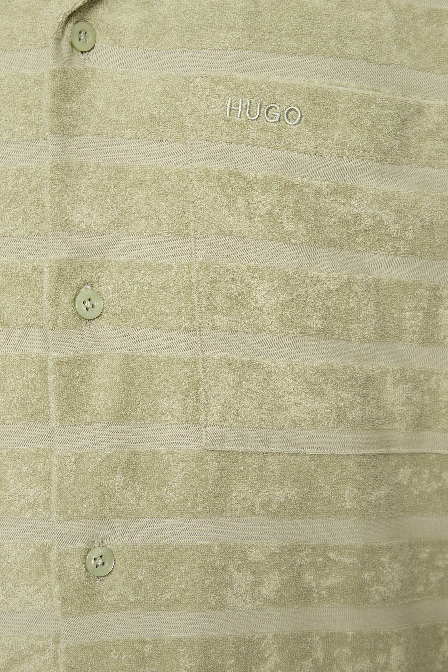 Мужская оливковая рубашка в полоску HUGO 50539351;391