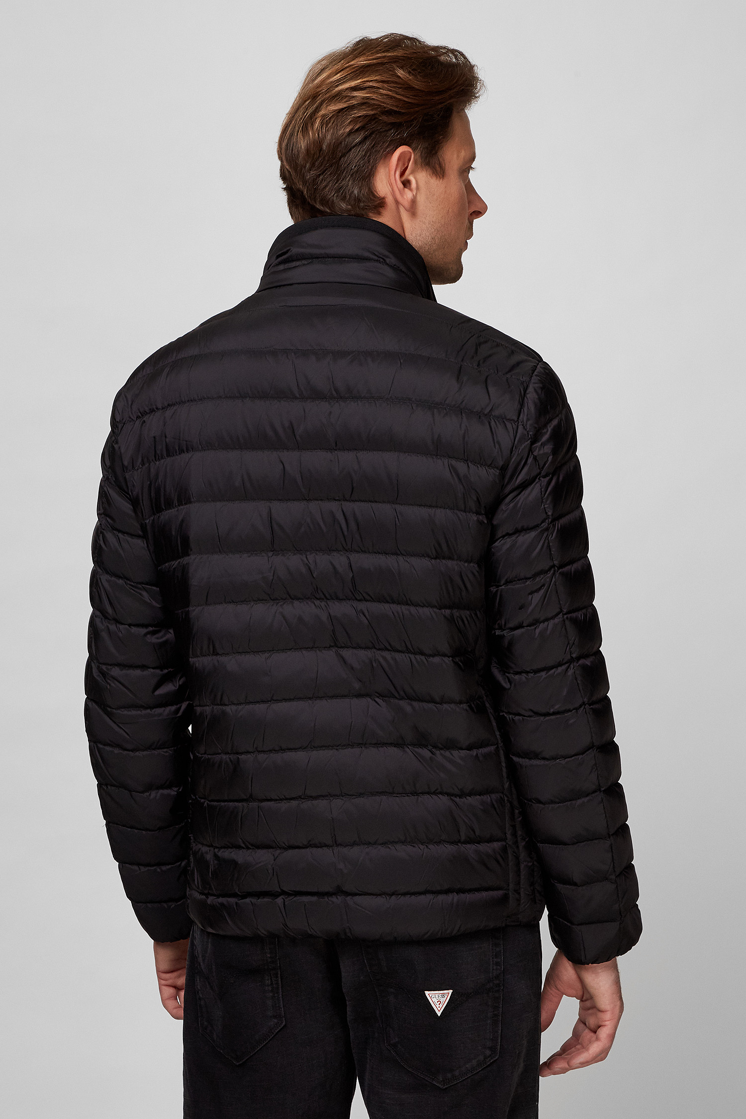 Чоловічий чорний пуховик Guess M1RL47.WDQ50;JBLK