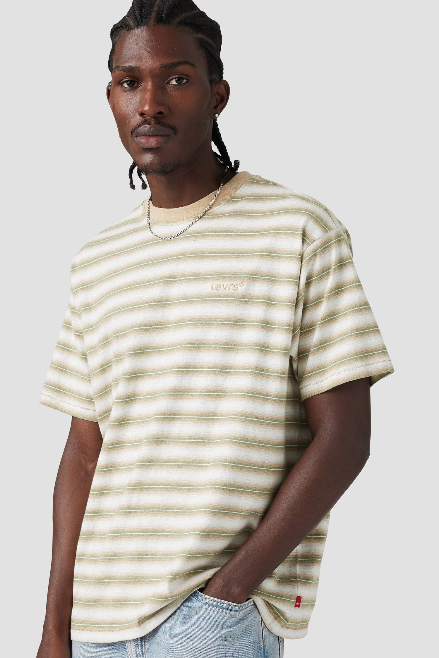 Мужская бежевая футболка в полоску Levi’s® A0637;0154