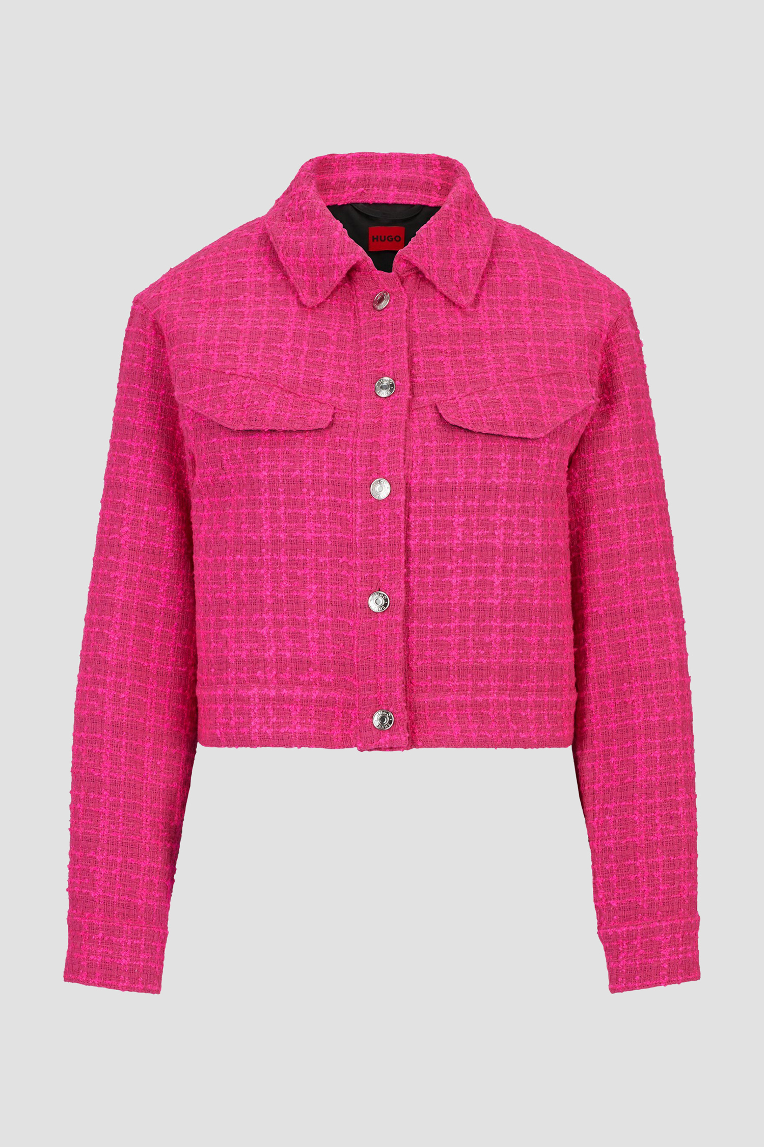 Женский розовый твидовый жакет HUGO 50508646;967