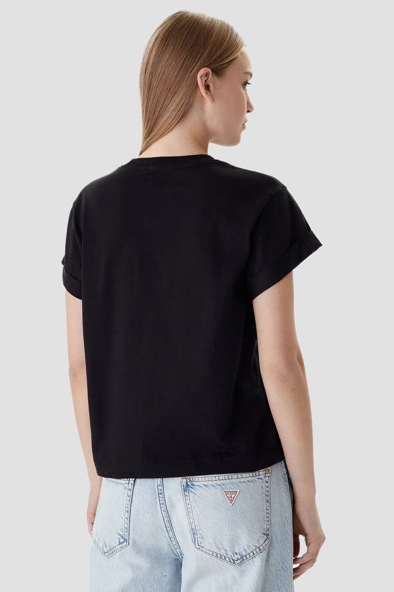 Жіноча чорна футболка Guess W6RI30.I3Z14;JBLK