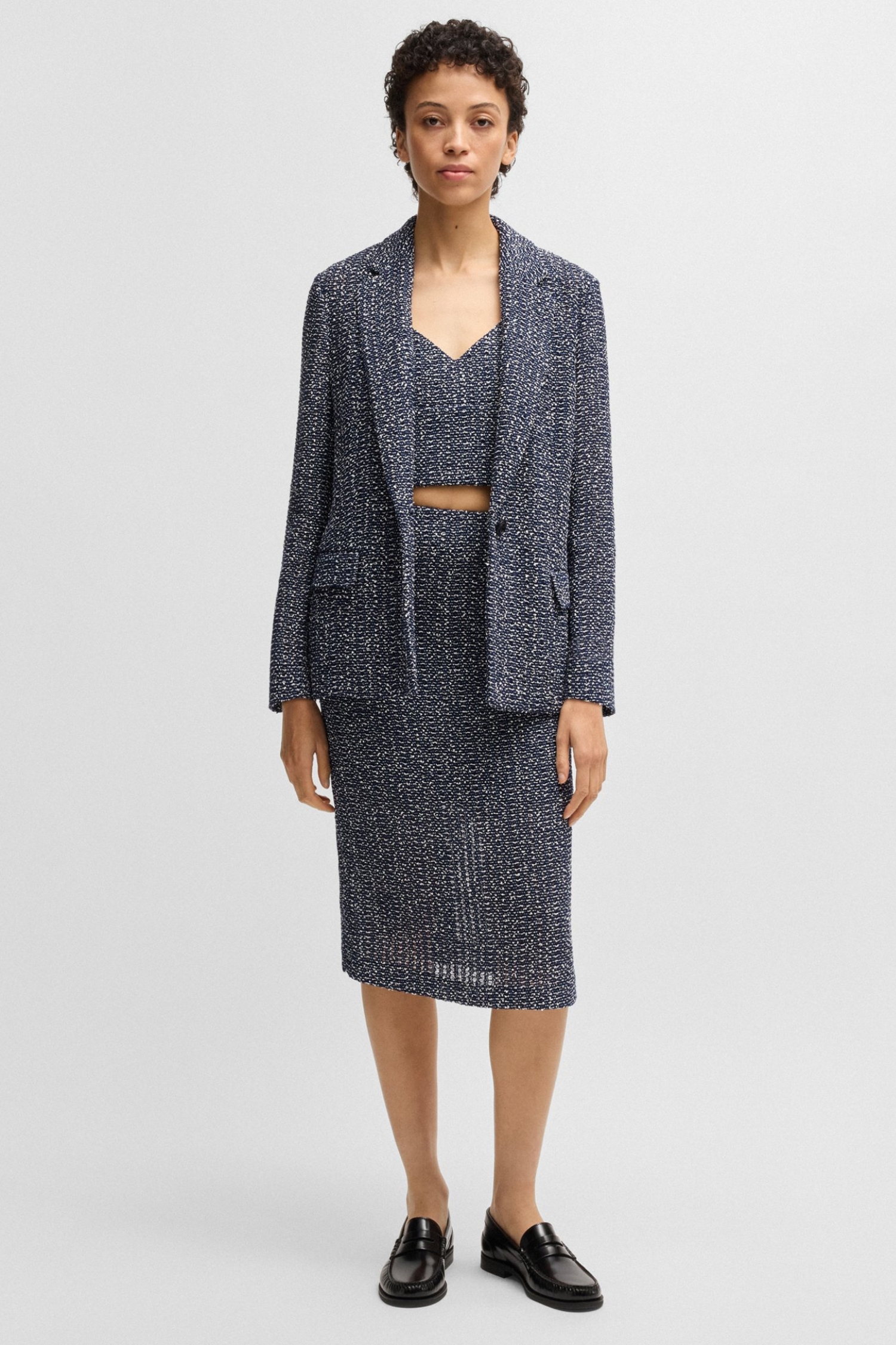 Женская темно-синяя юбка BOSS 50537470;992