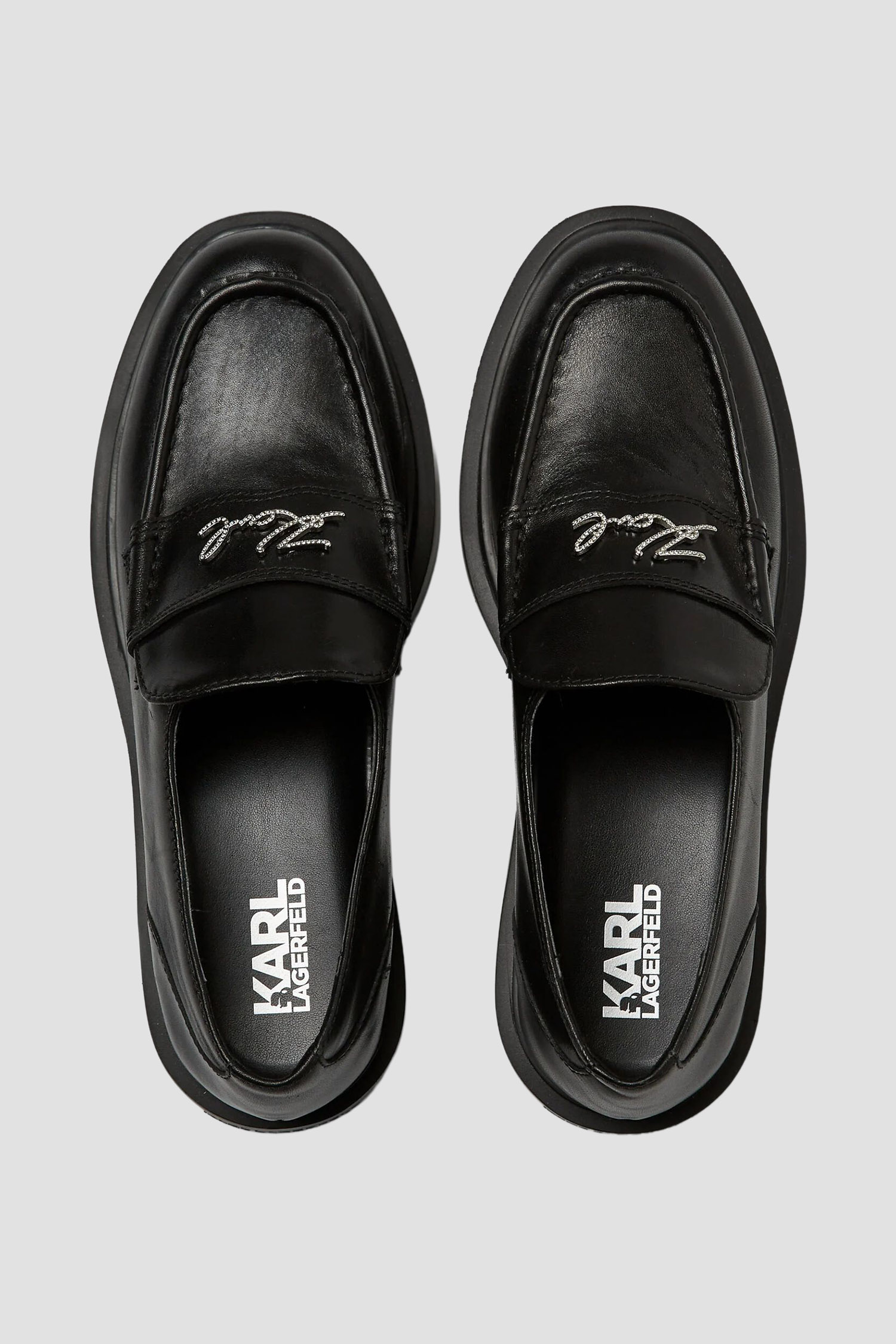 Жіночі чорні шкіряні лофери Karl Lagerfeld KL41213;000