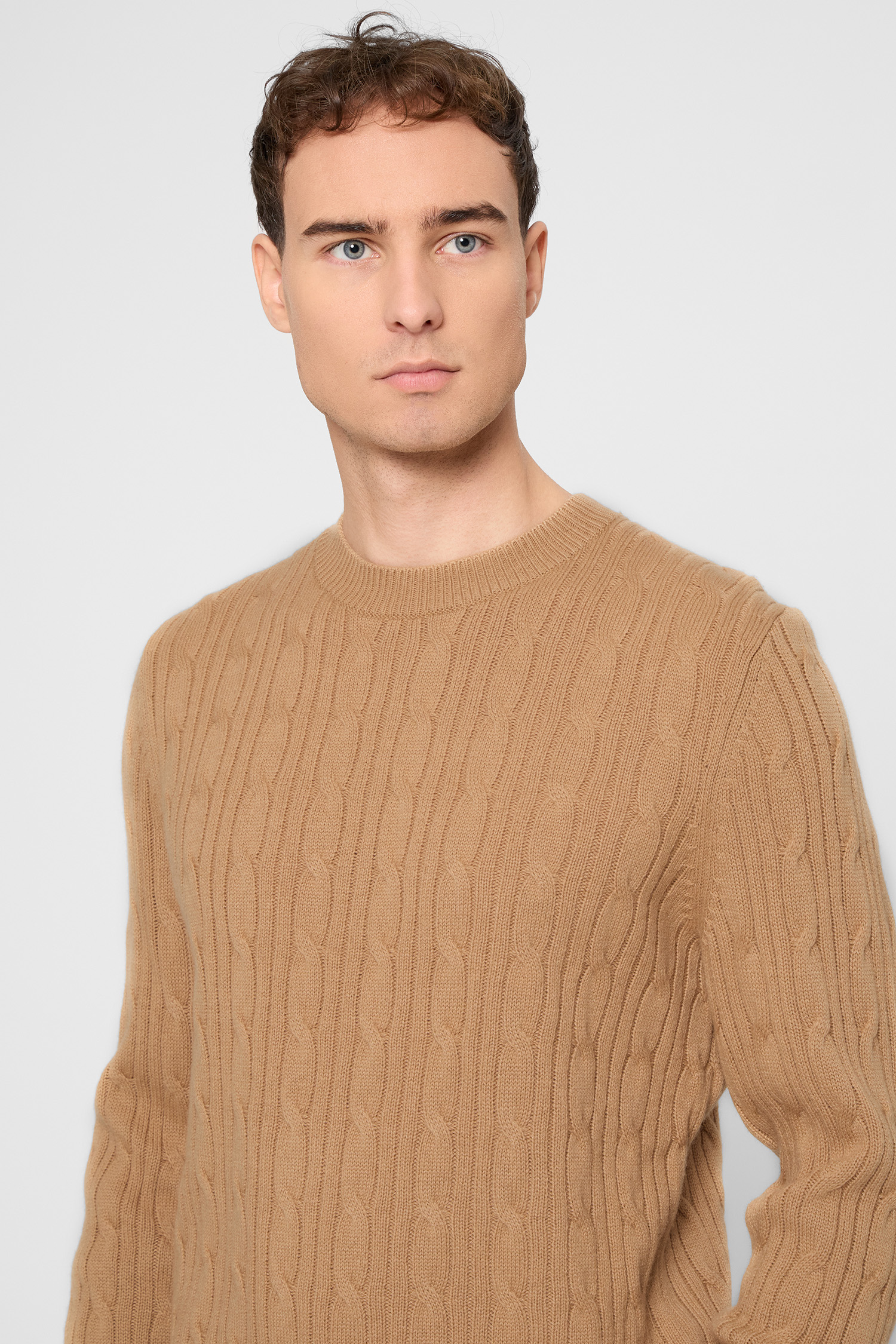 Чоловічий бежевий вовняний джемпер BOSS 50549975;260