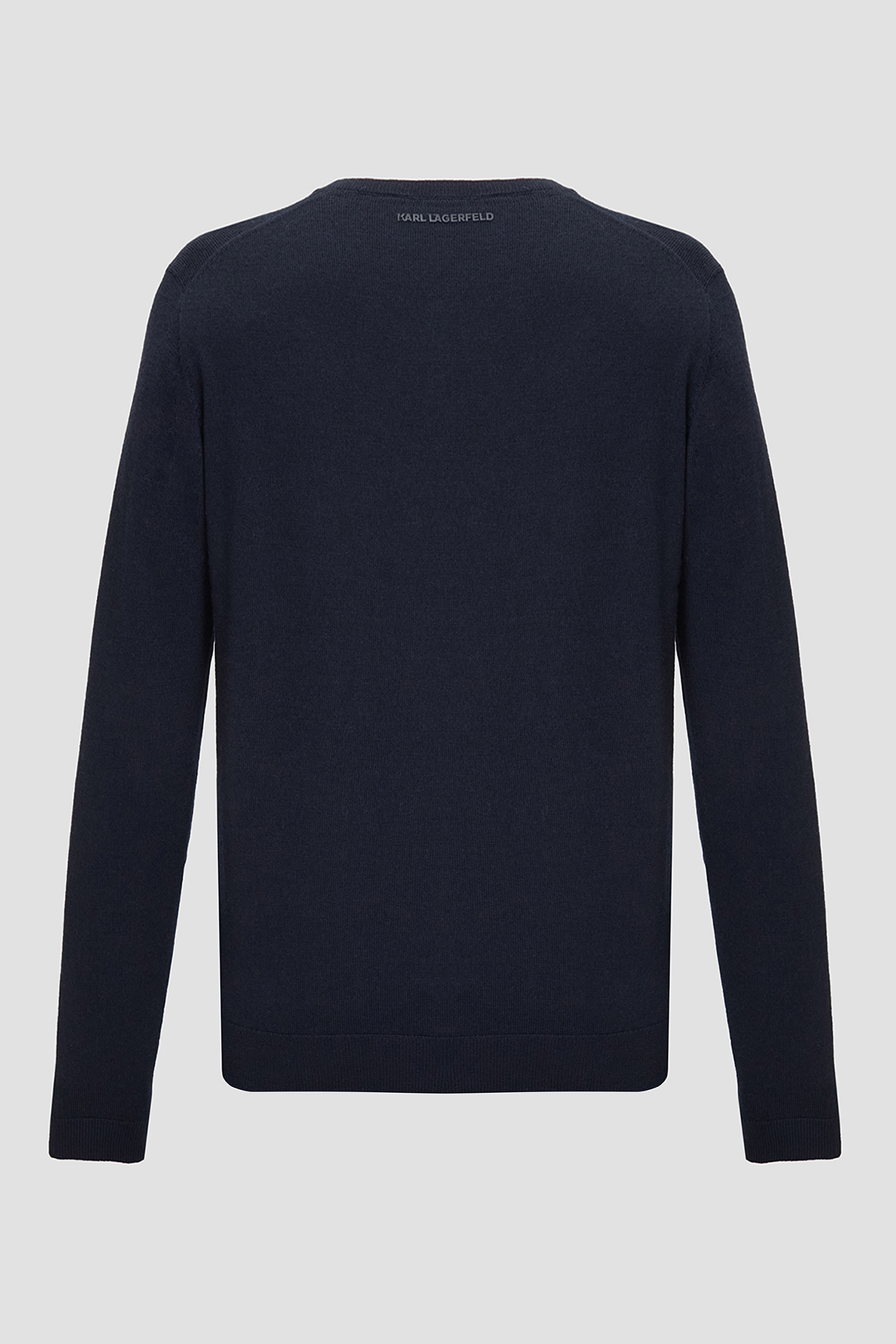 Мужской темно-синий шерстяной джемпер Karl Lagerfeld 544399.655000;690