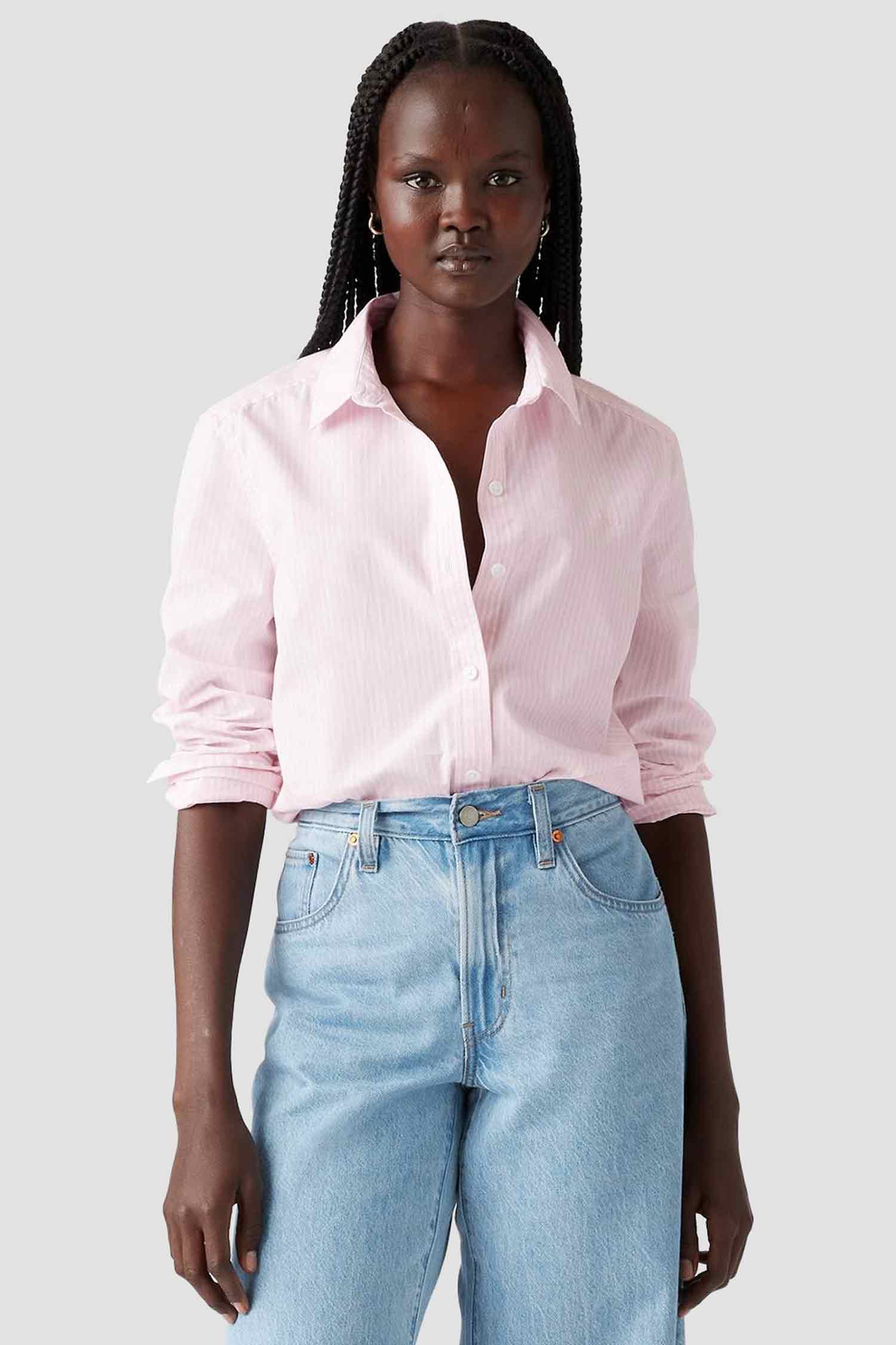 Женская розовая рубашка в полоску Levi’s® 34574;0031
