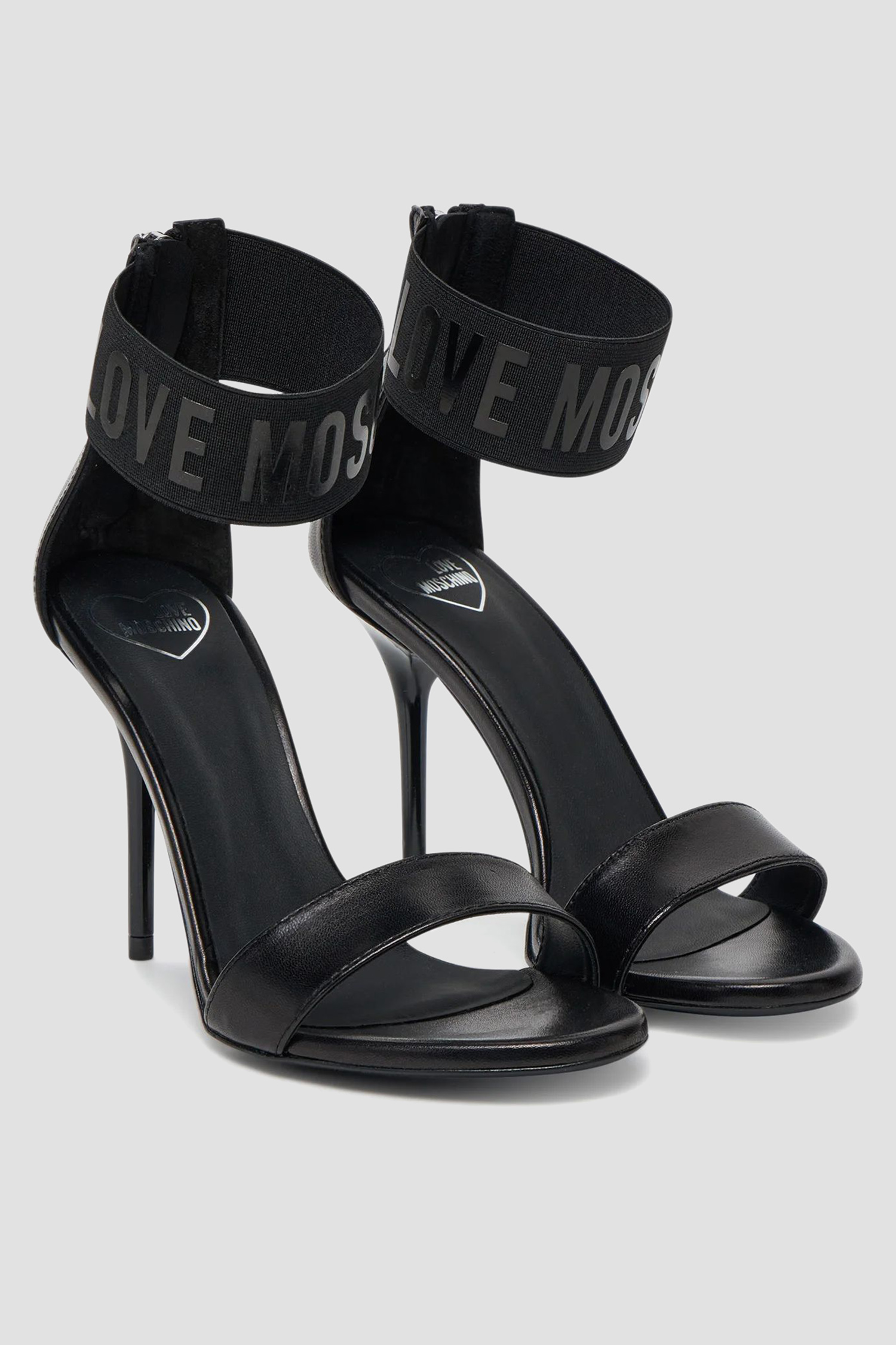 Женские черные кожаные босоножки Moschino JA16109G0M.IE0;00A