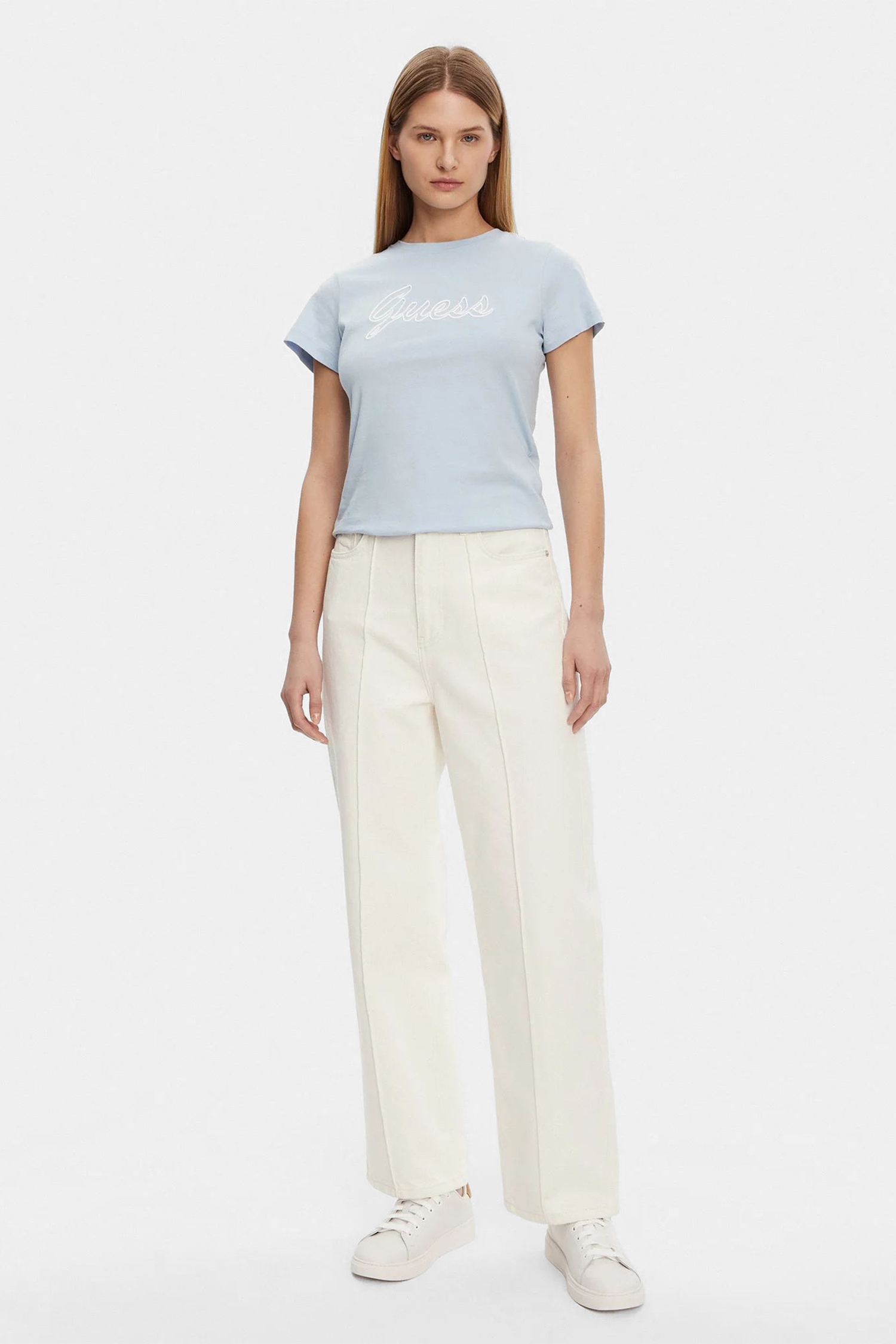 Женская голубая футболка Guess V5GI02.K9RM1;G7O3