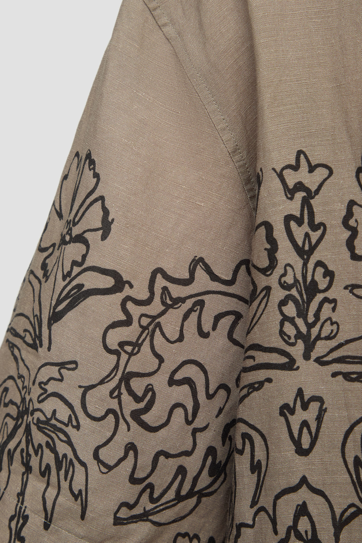 Мужская оливковая льняная рубашка с узором HUGO 50539655;219