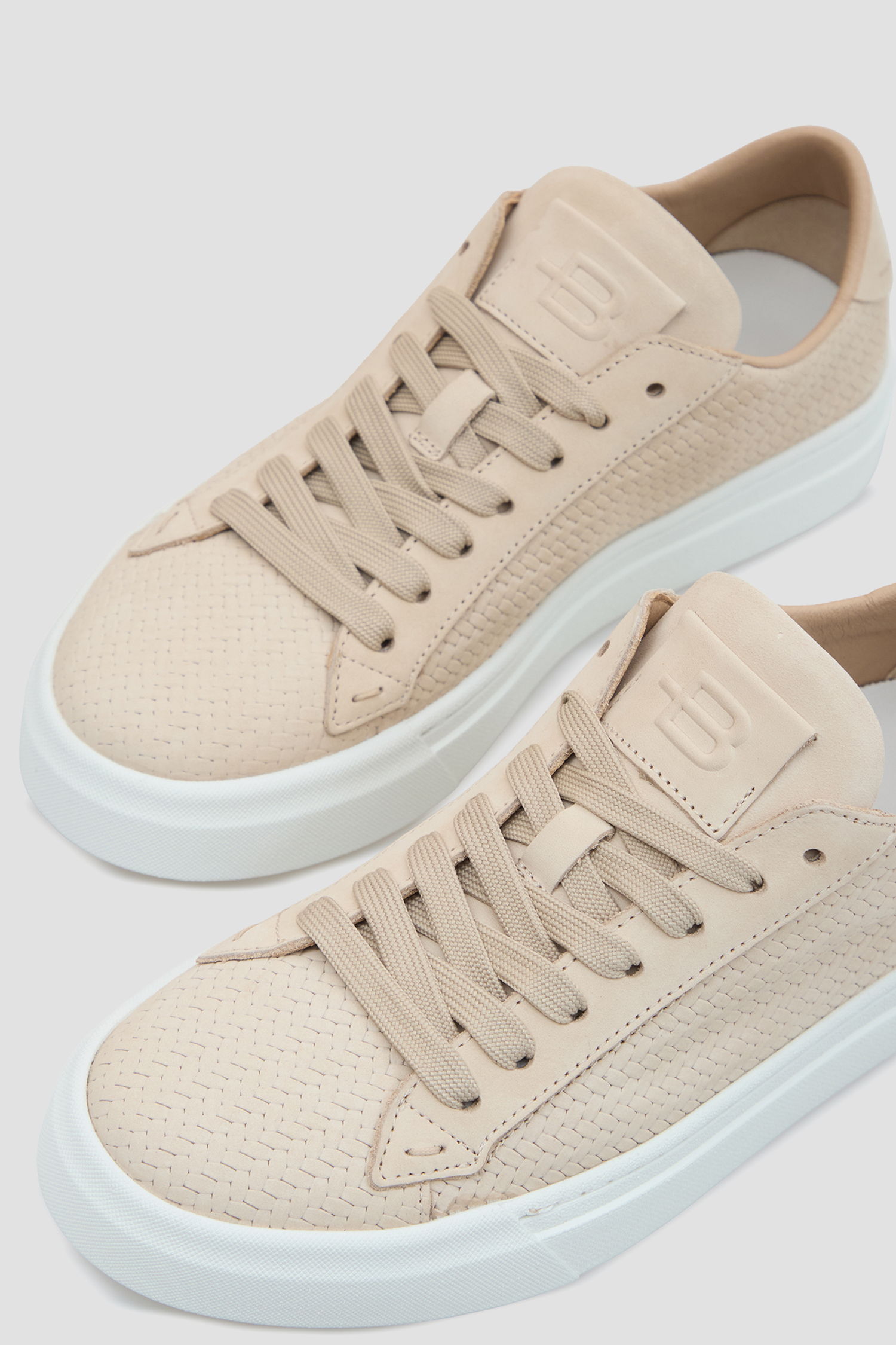 Женские бежевые кожаные кеды BALDININI D6E801P1NBIN;2000