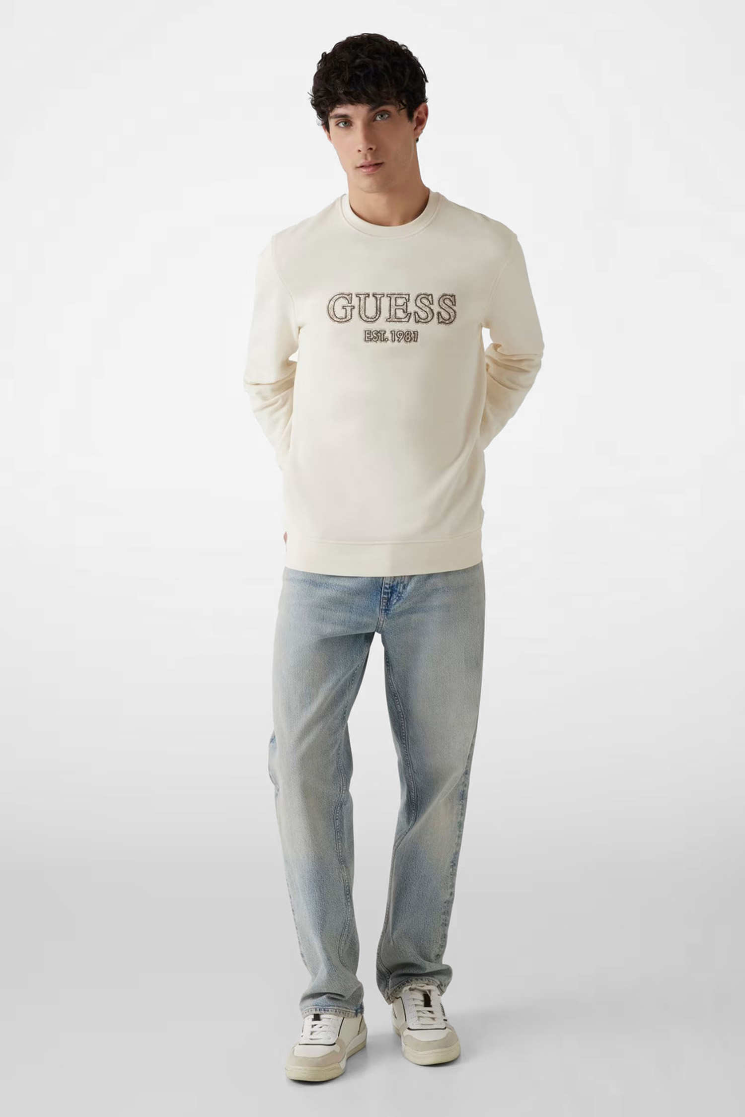 Мужской бежевый свитшот Guess M5RQ15.KCN01;G1H6