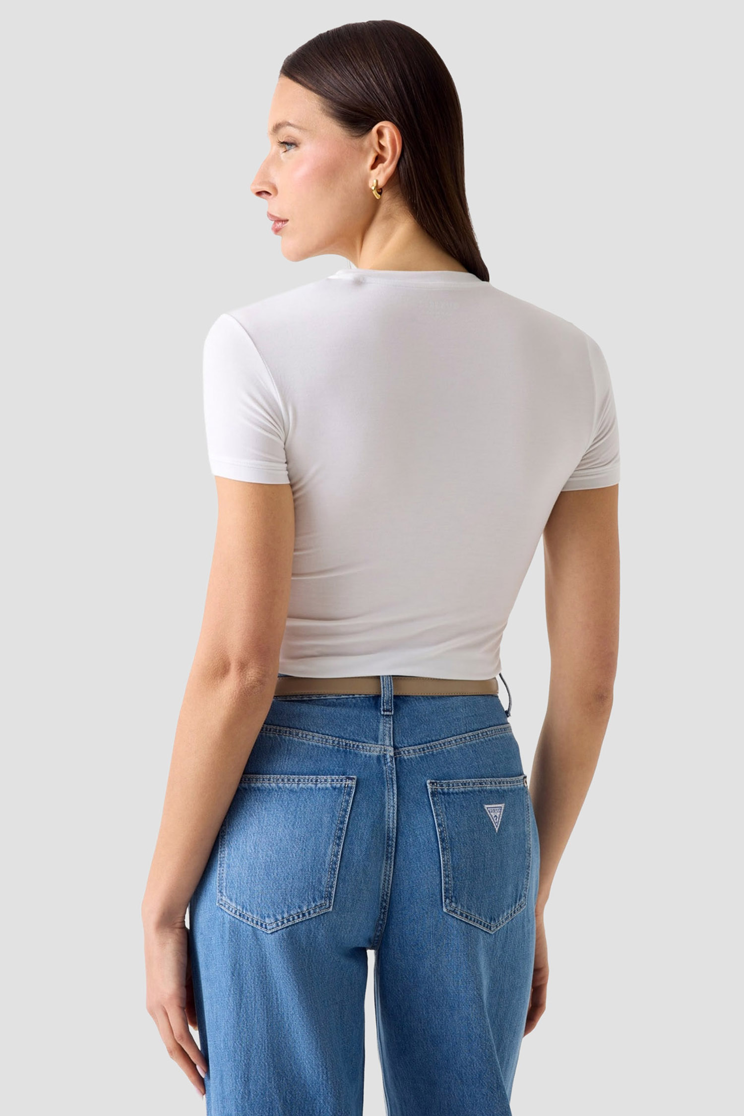 Жіноча біла футболка Guess W6YI12.K3751;G011