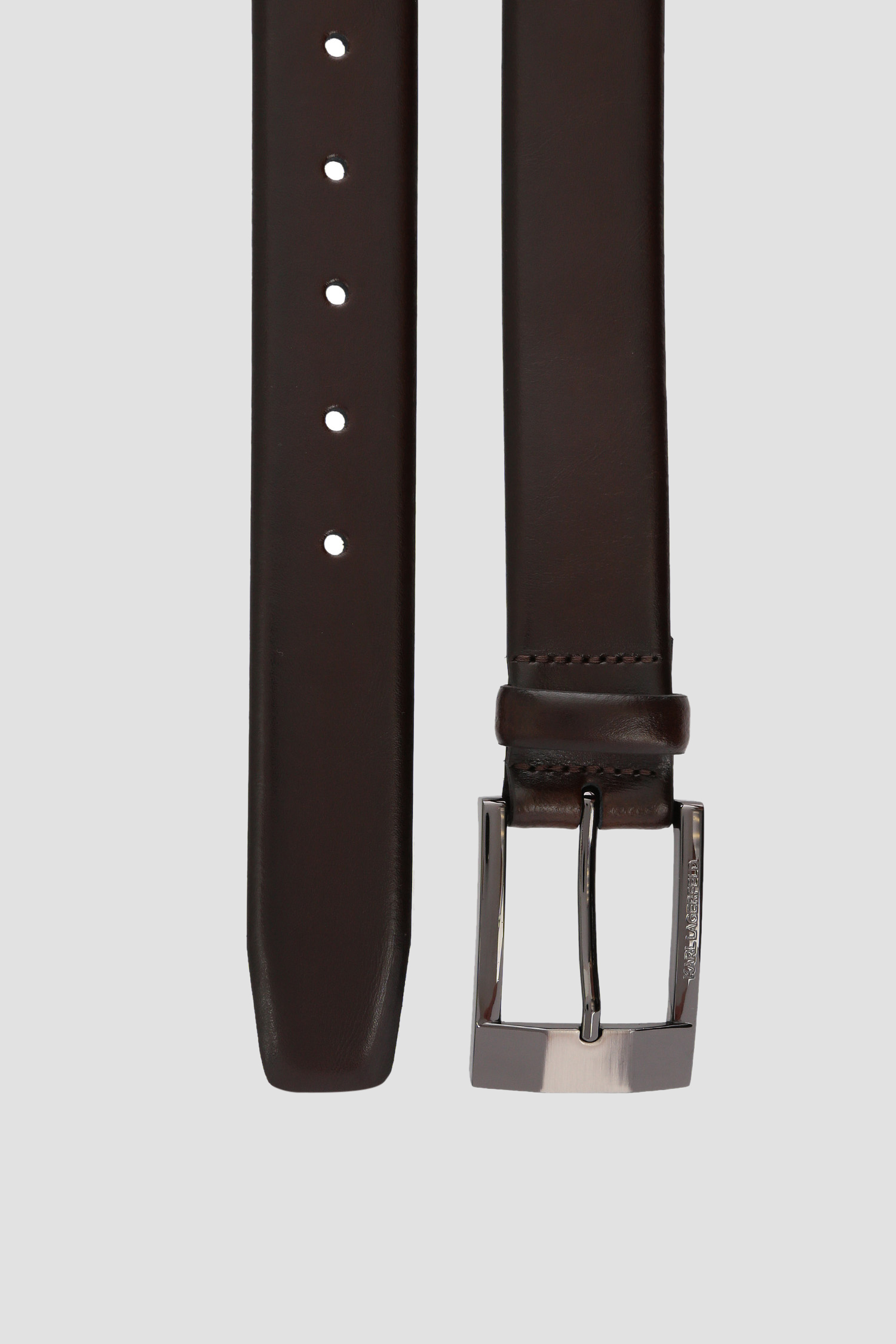 Мужской темно-коричневый кожаный ремень Karl Lagerfeld 582428.815300;490