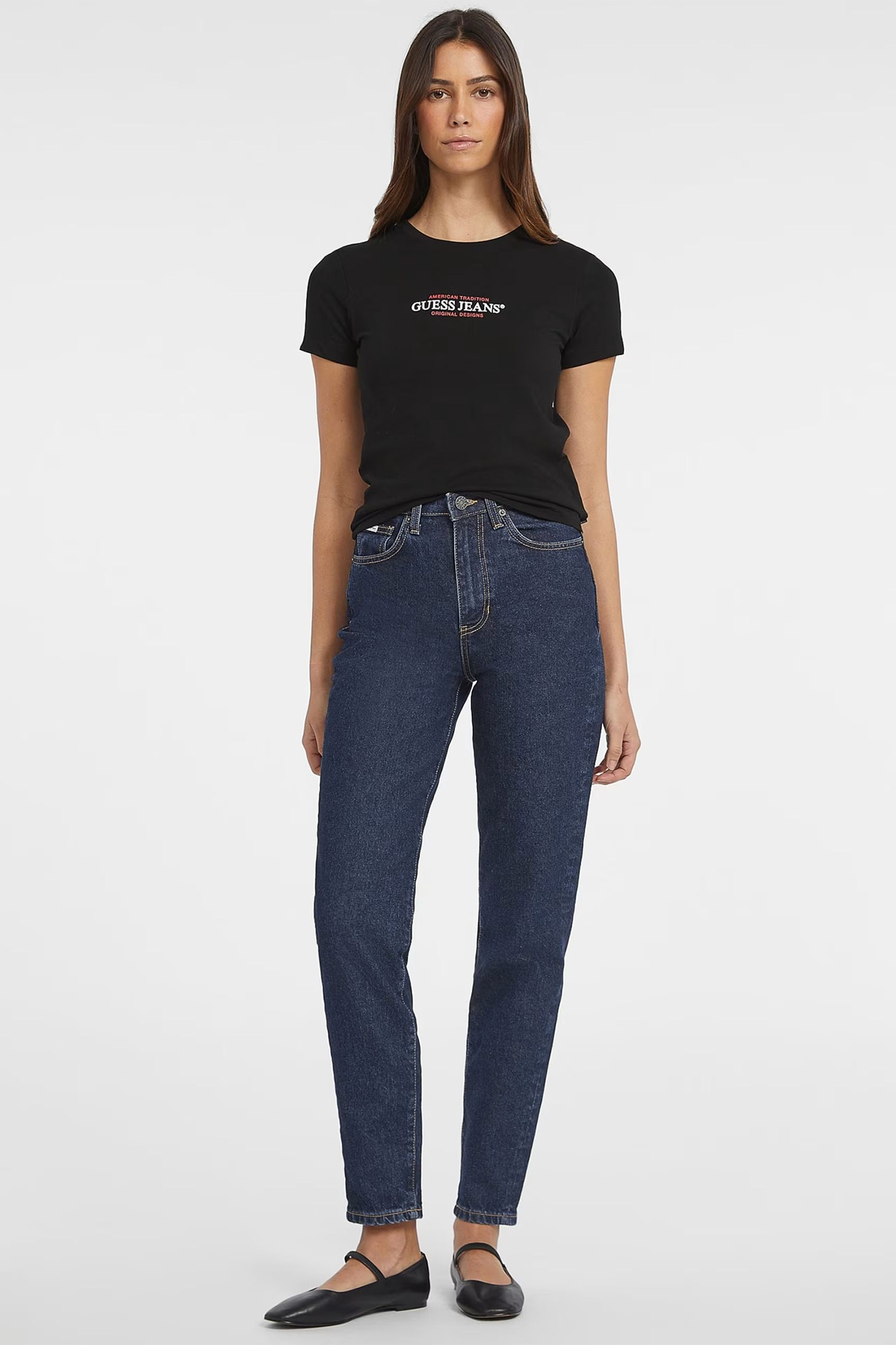 Жіноча чорна футболка Guess Jeans W4YI03.J1314;JBLK