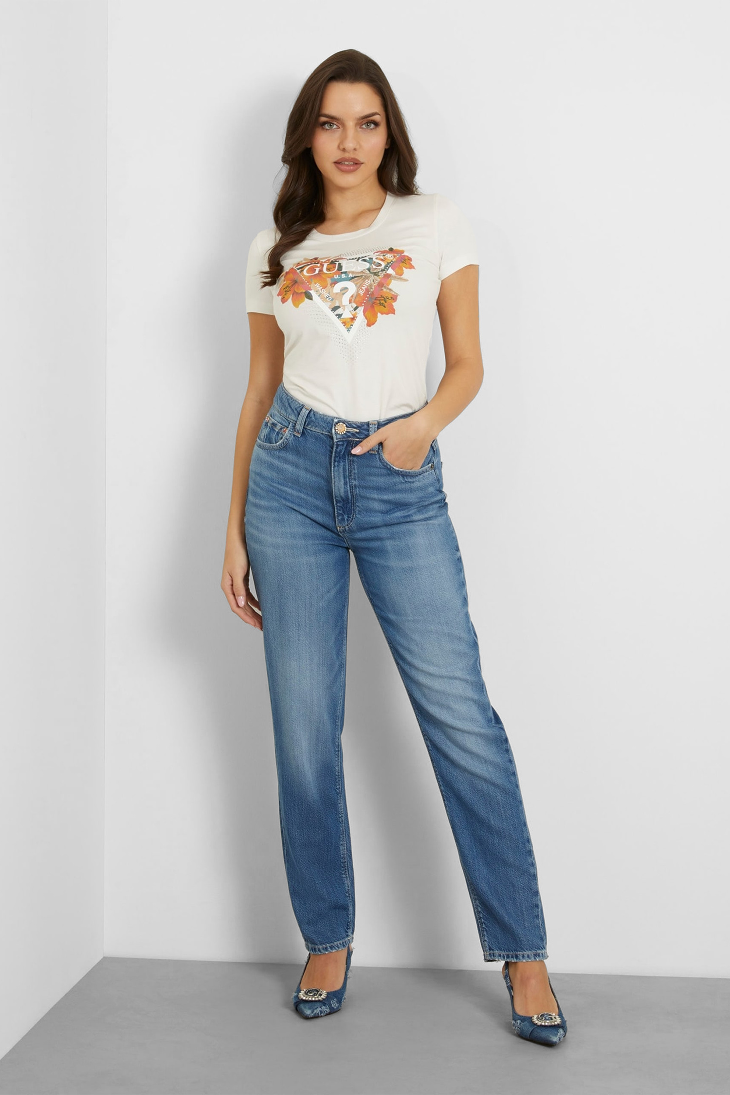 Женские синие джинсы Guess W4GA21.D5B91;MAS3