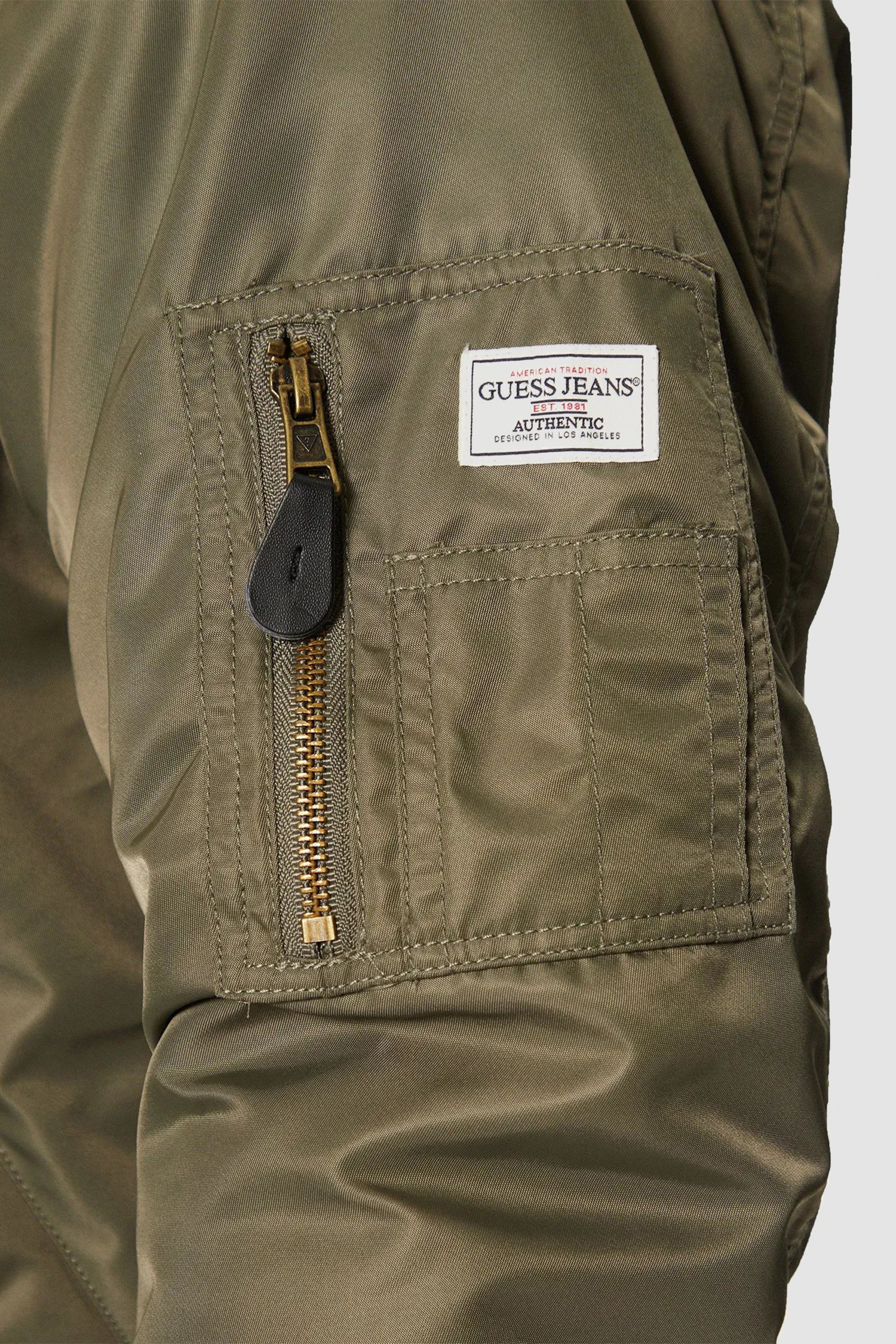 Чоловічий оливковий бомбер Guess Jeans M5RL81.WHAA2;G8EV