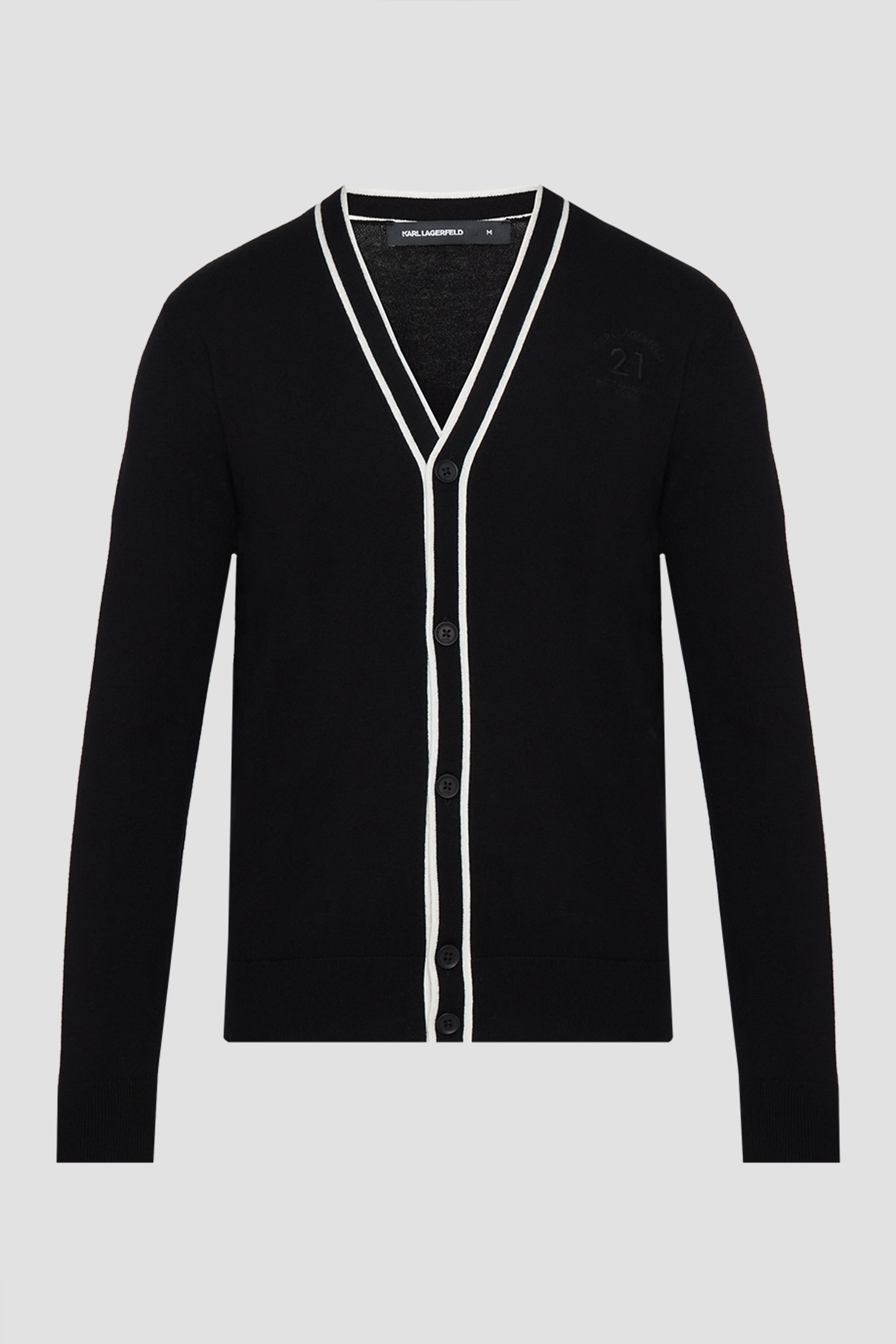 Чоловічий чорний вовняний кардиган Karl Lagerfeld 553305.655032;990