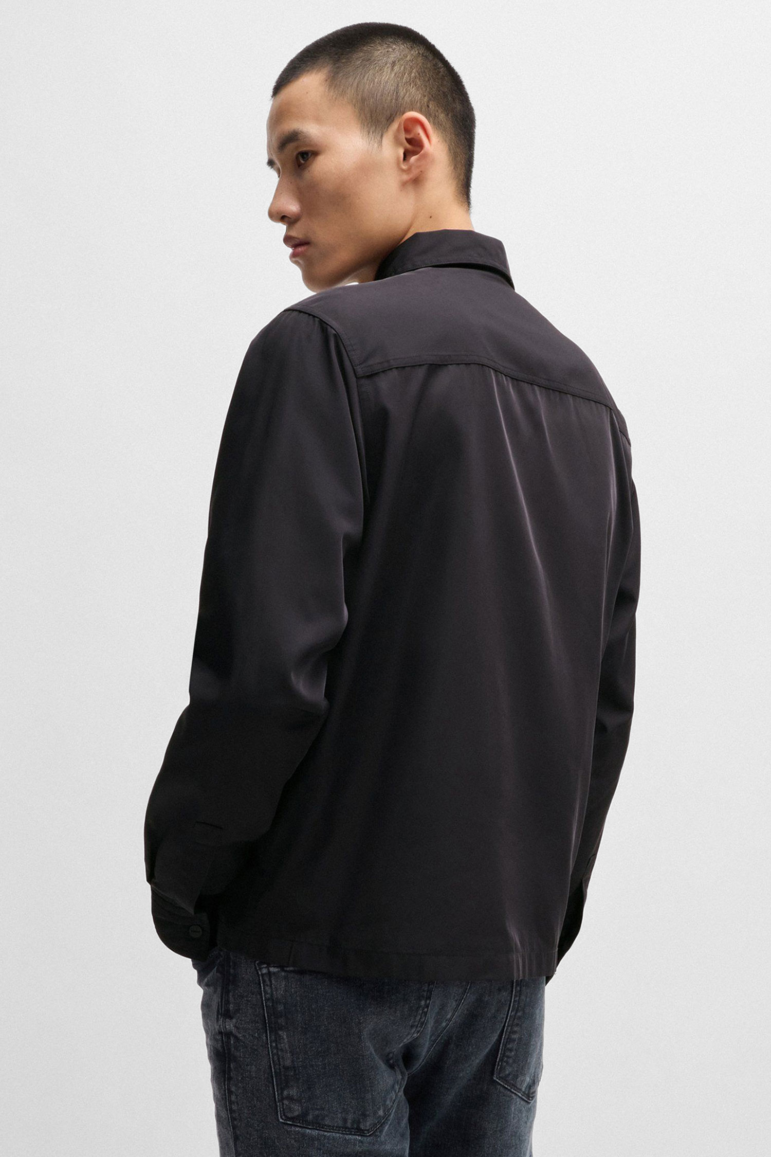 Мужская черная рубашка-пальто HUGO 50520058;001