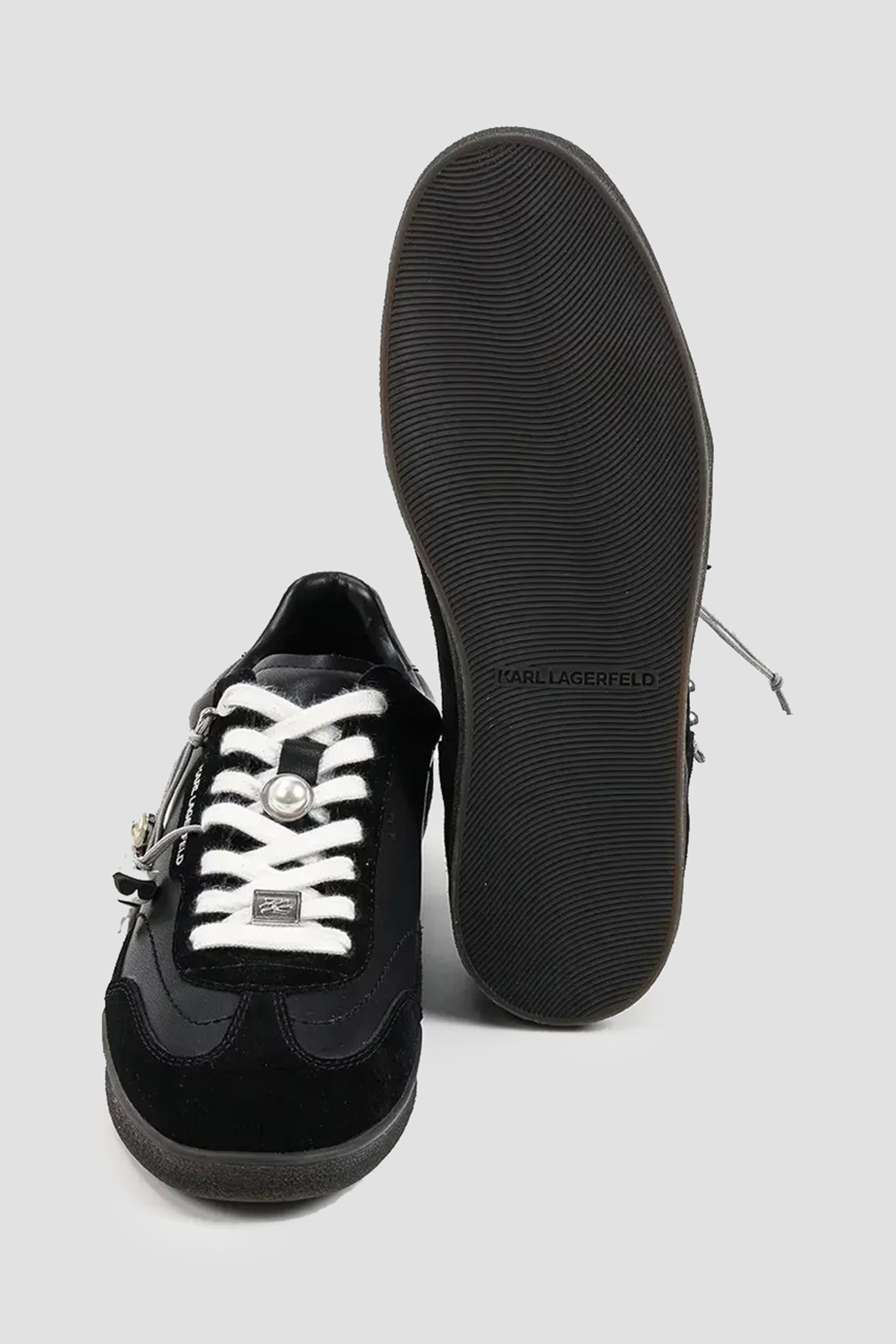 Женские черные кожаные сникерсы Karl Lagerfeld KL63821;300