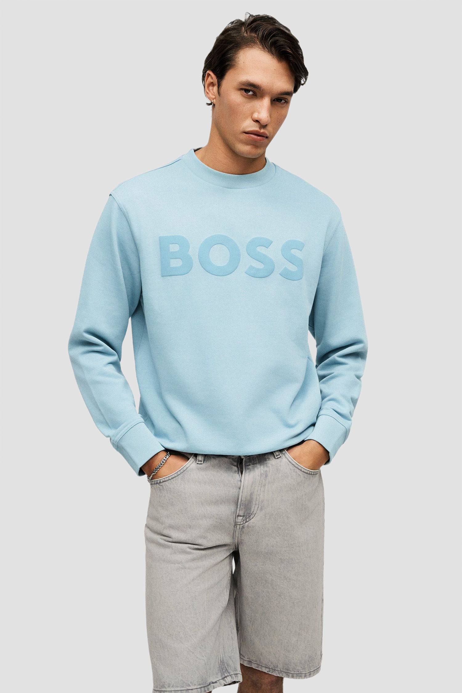 Чоловічі сірі джинсові шорти BOSS Orange 50557460;031