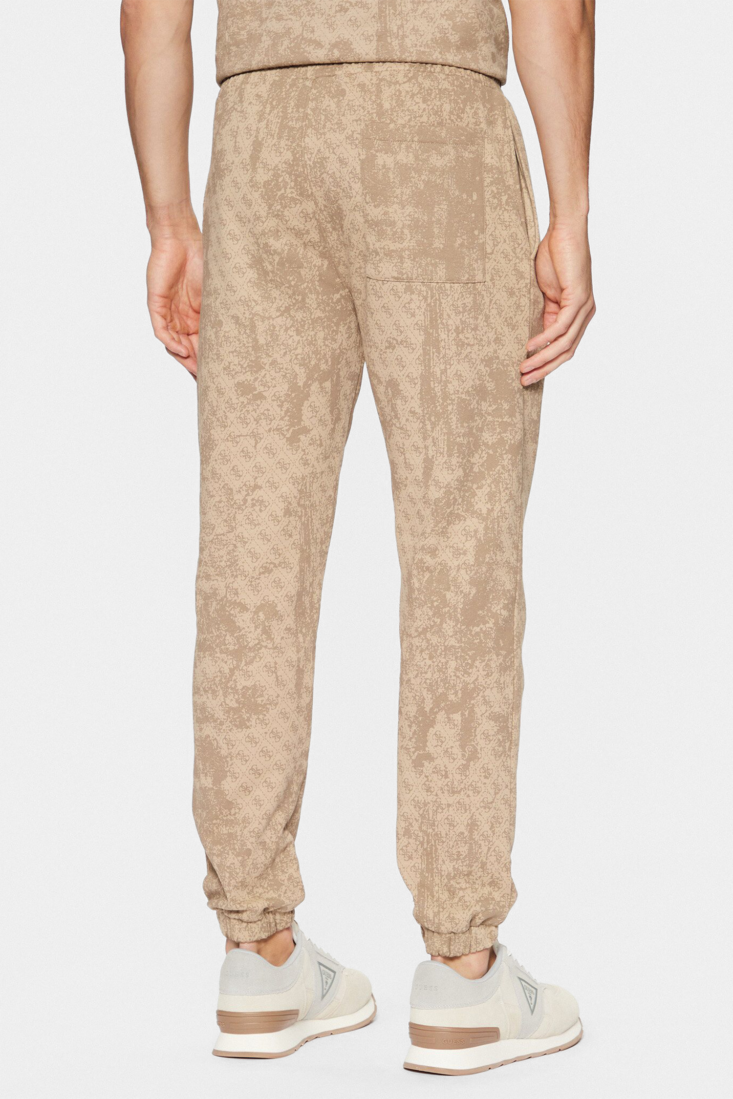 Мужские бежевые спортивные брюки с узором Guess Z5RB14.K9YI1;P1KM