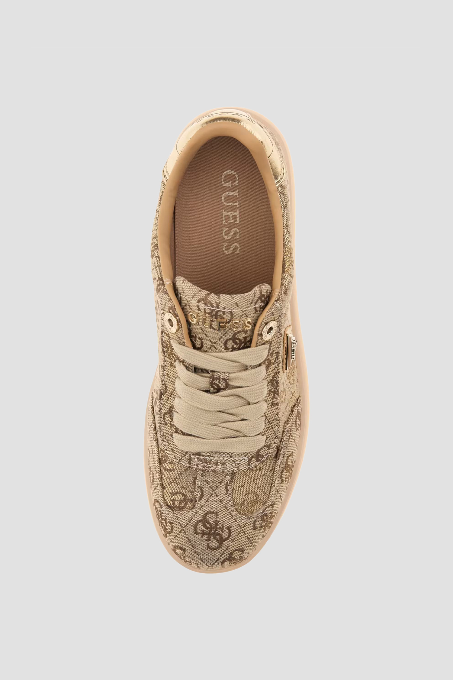 Жіночі бежеві снікерси з візерунком Guess FLJJZ2.FAL12;GOLD