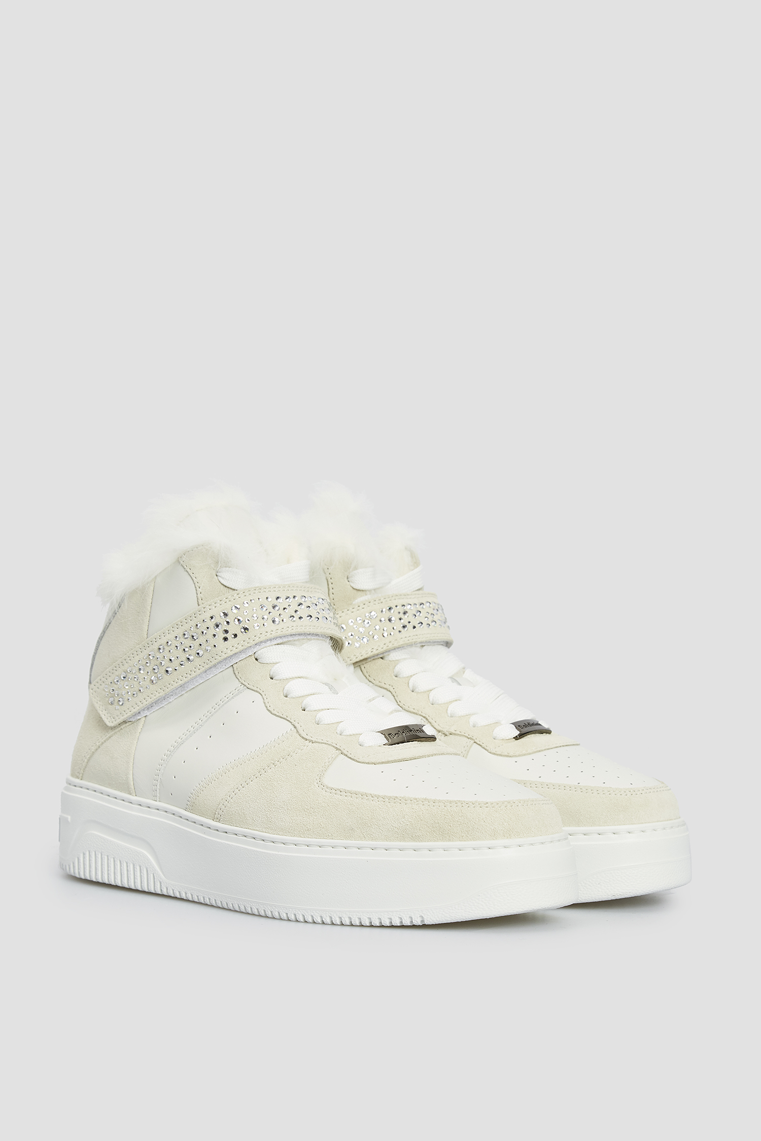 Женские бежевые кожаные хайтопы BALDININI D2BL35VICR;9002