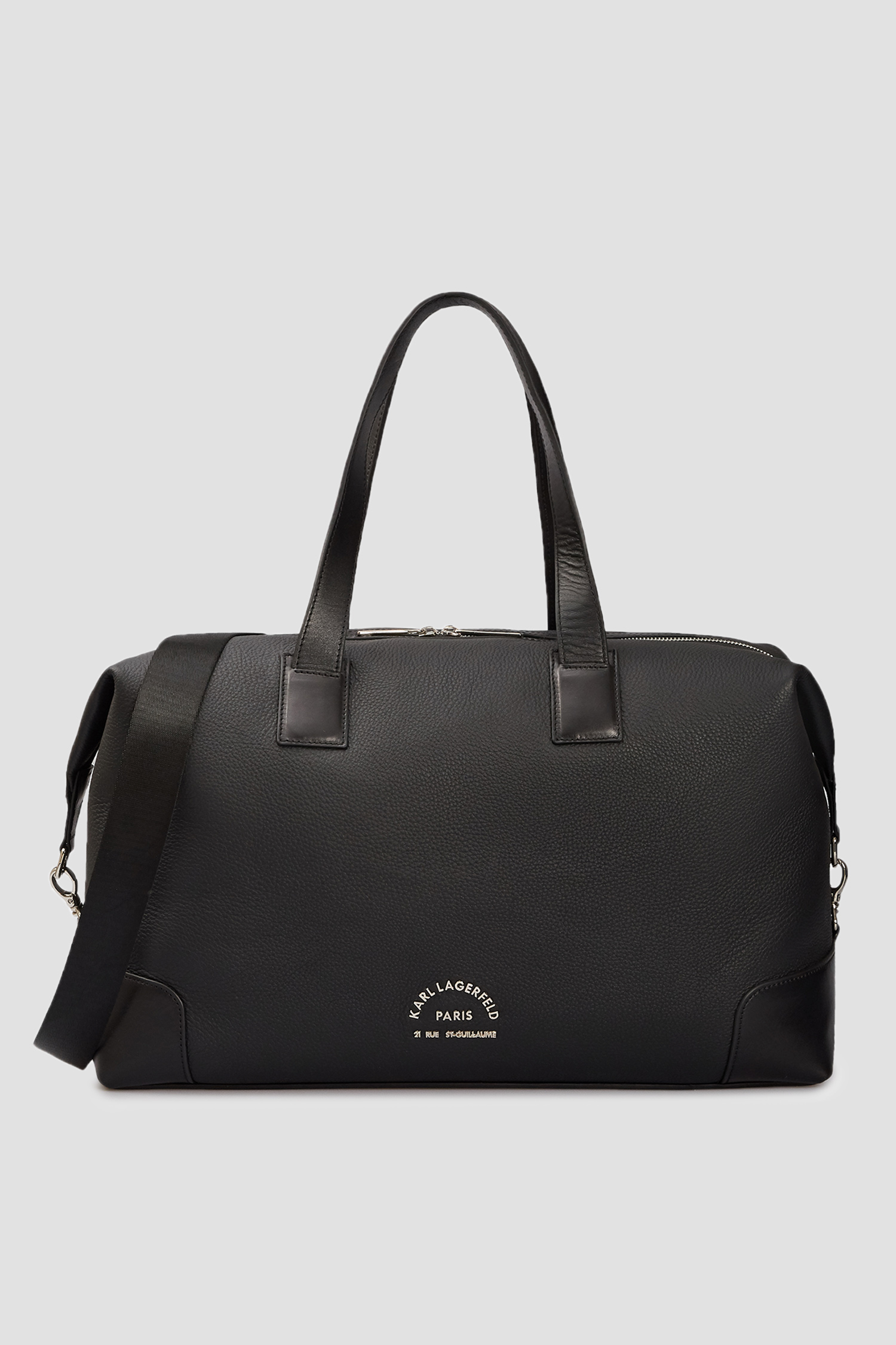 Мужская черная кожаная дорожная сумка Karl Lagerfeld 521451.815900;990