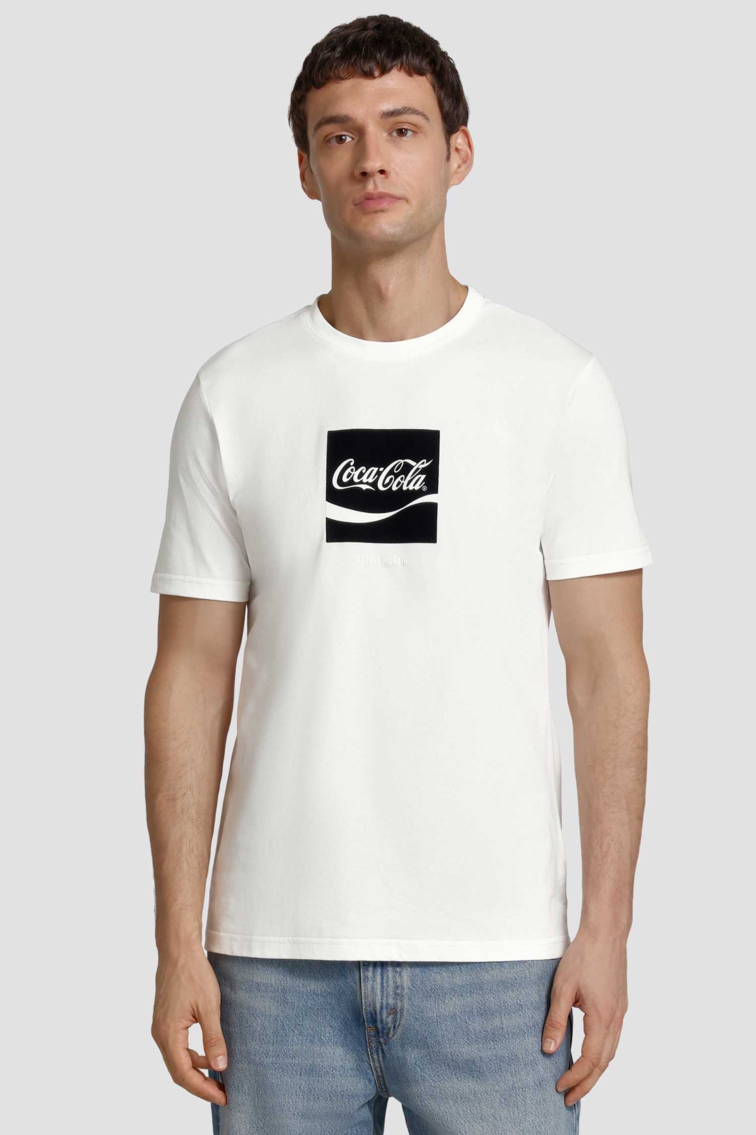 Чоловіча біла футболка Antony Morato x Coca Cola Antony Morato MMKS02580.FA100240;1011