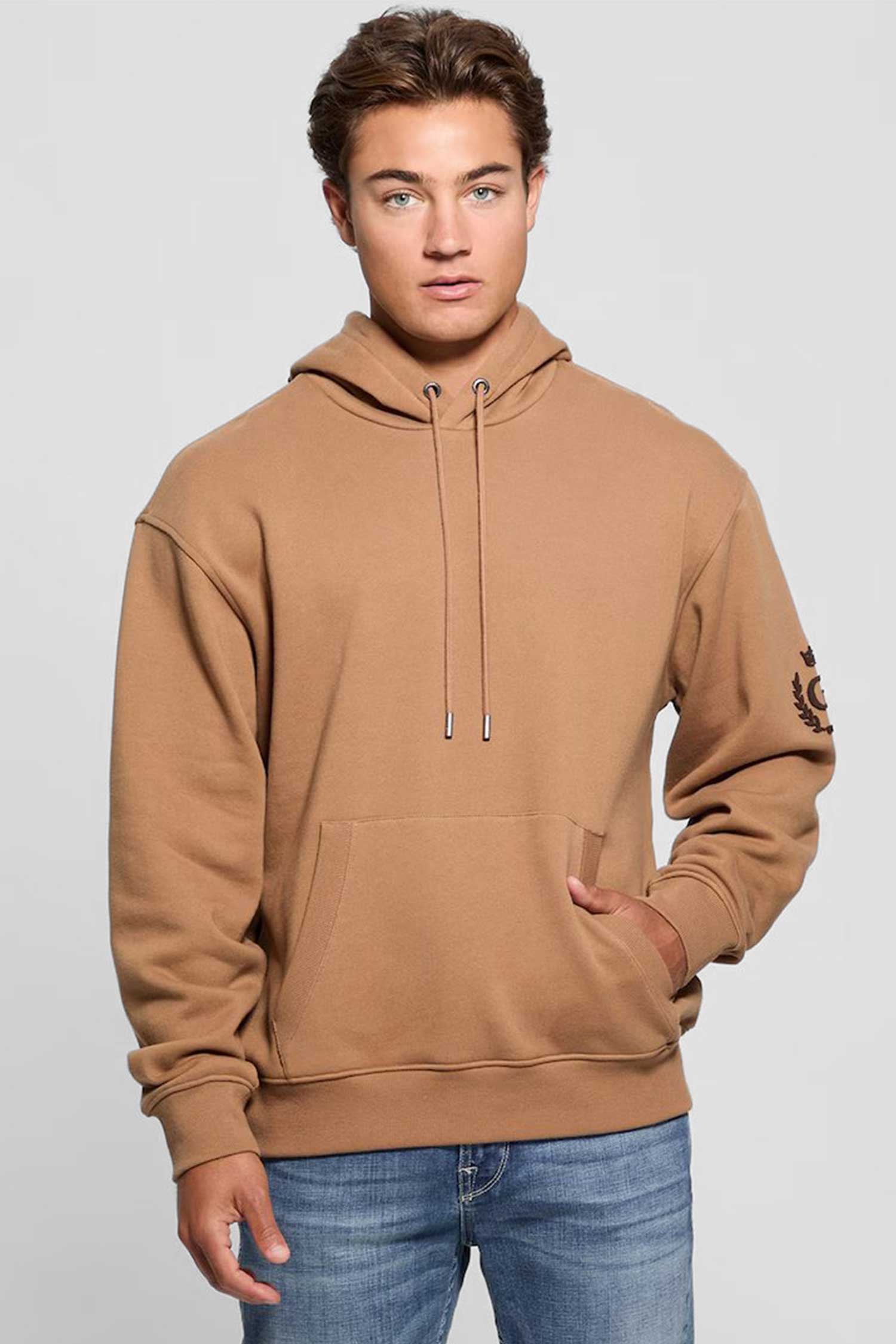 Мужское бежевое худи Guess M4BQ05.KBJ31;G1R4