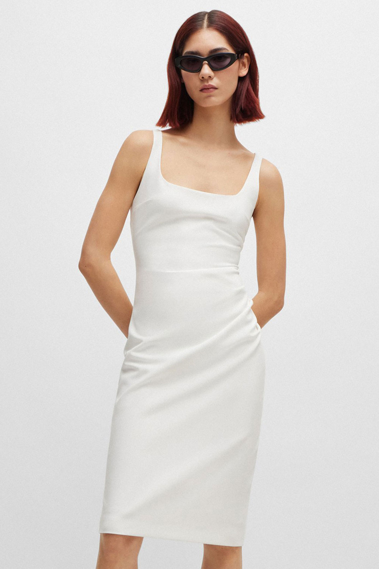 Женское белое платье HUGO 50511458;102