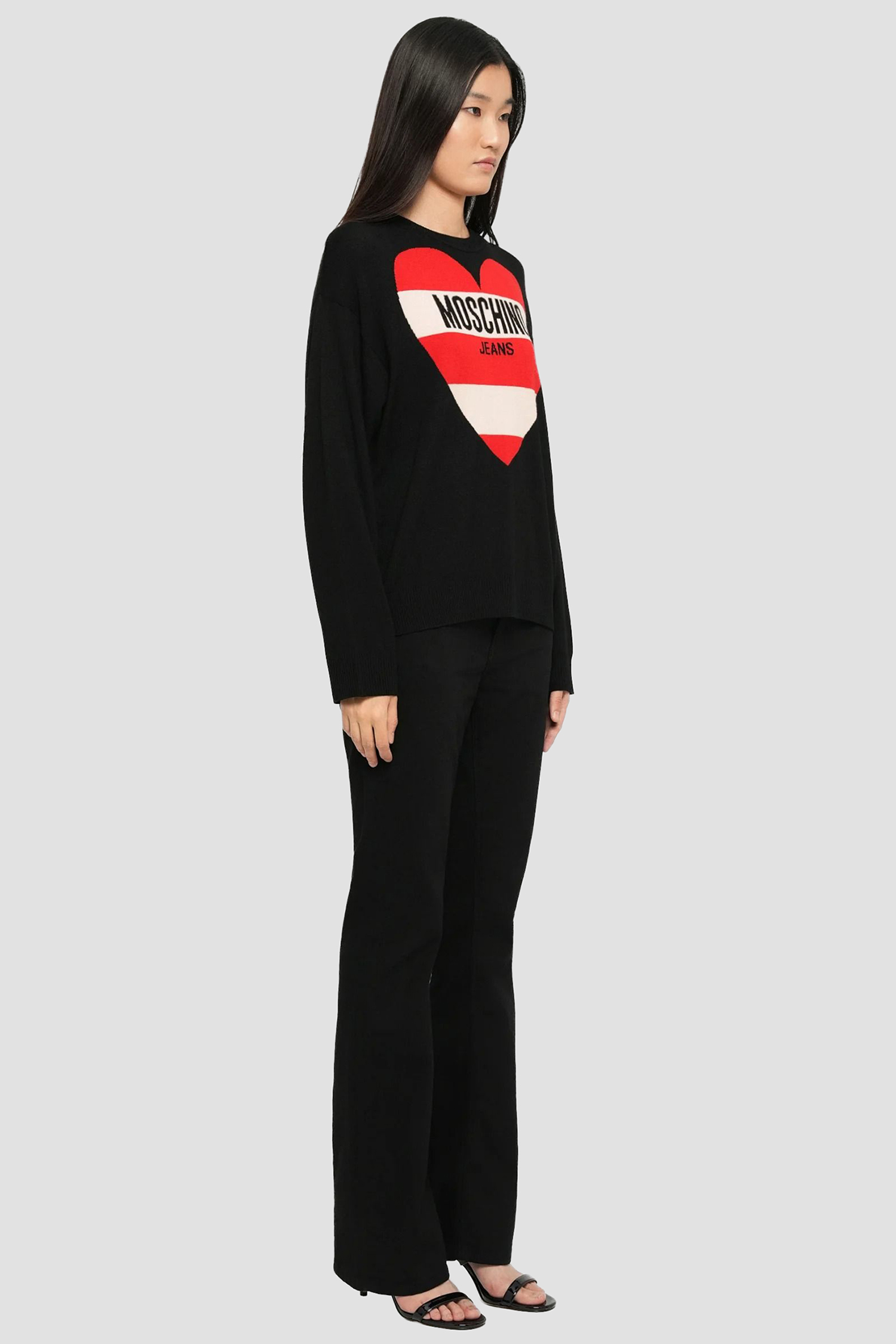 Женский черный шерстяной джемпер Moschino A0938.8212;4555