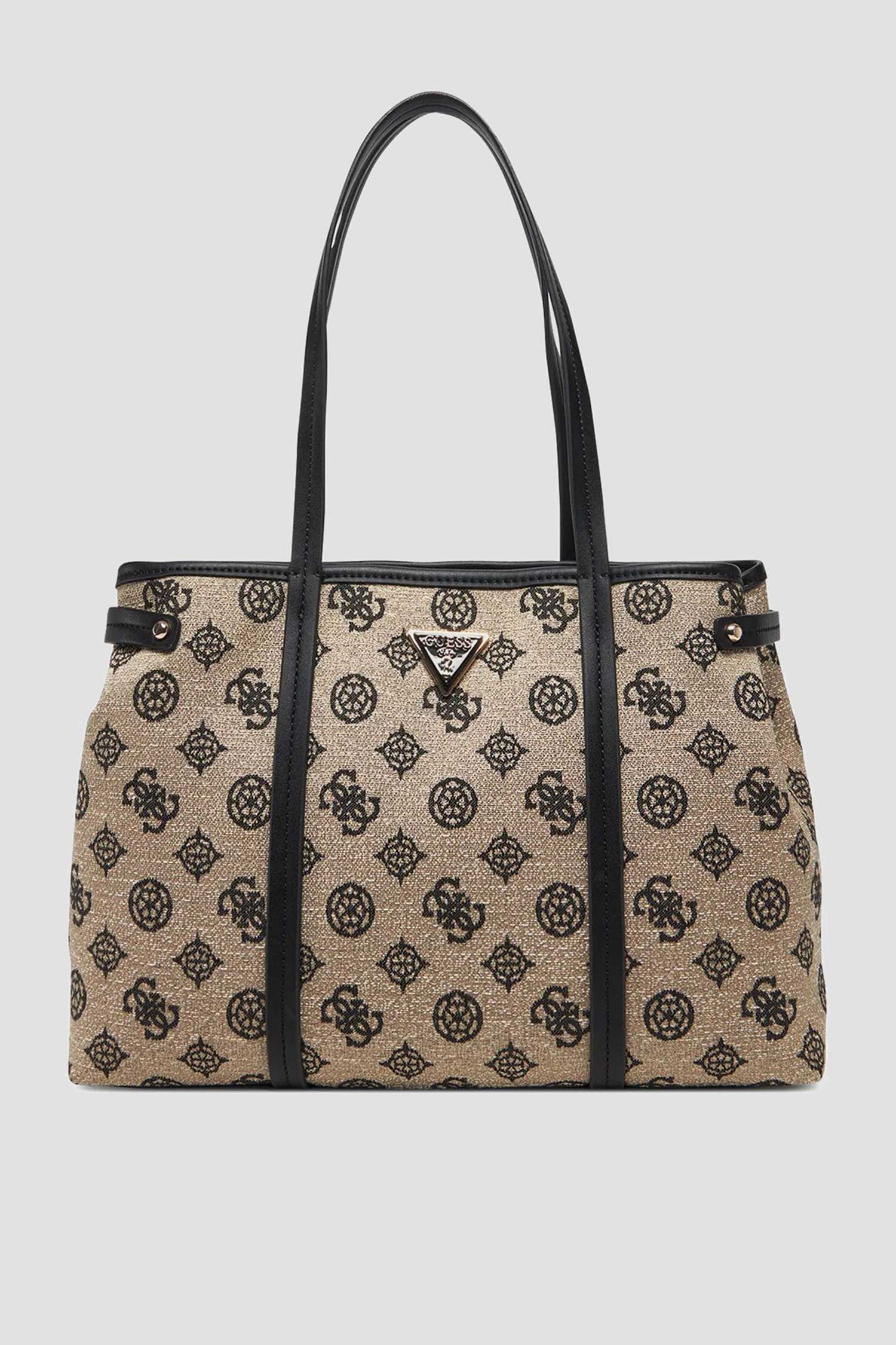 Женская бежевая сумка с узором Guess HWJG96.27230;BLO