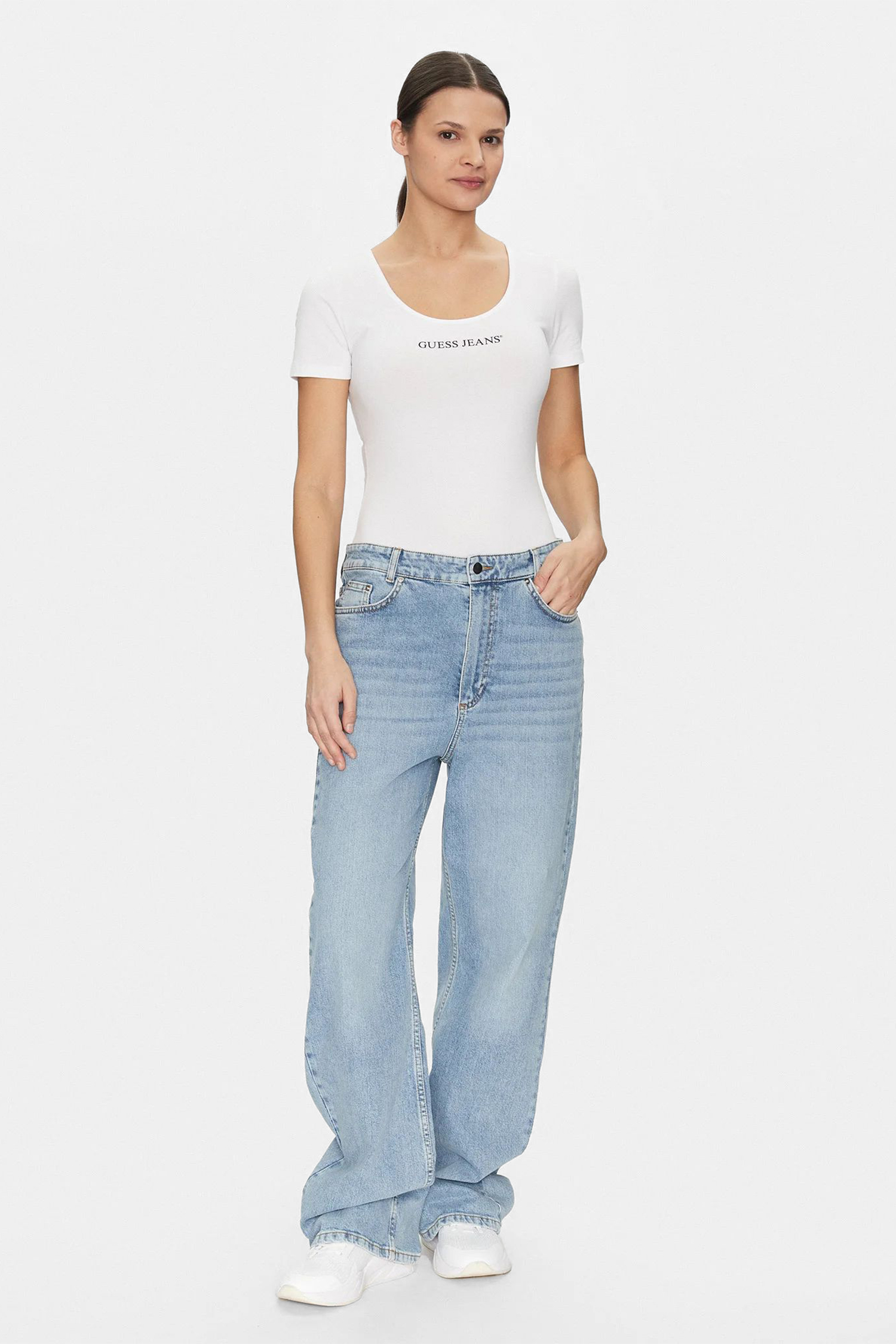 Женское белое боди Guess Jeans W5GP25.J1314;G011