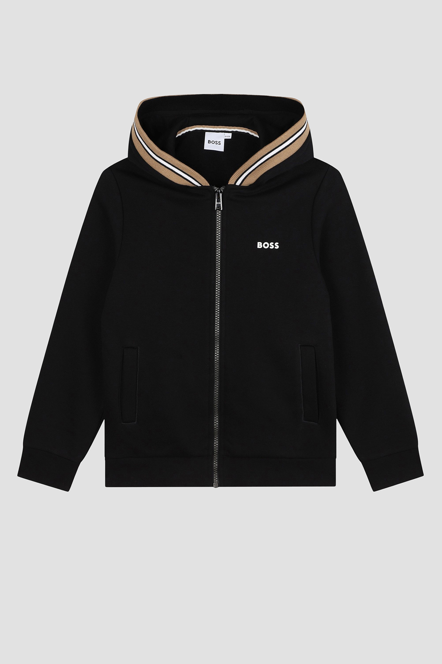 Детский черный спортивный костюм (кофта, брюки) BOSS kids J51135;09B
