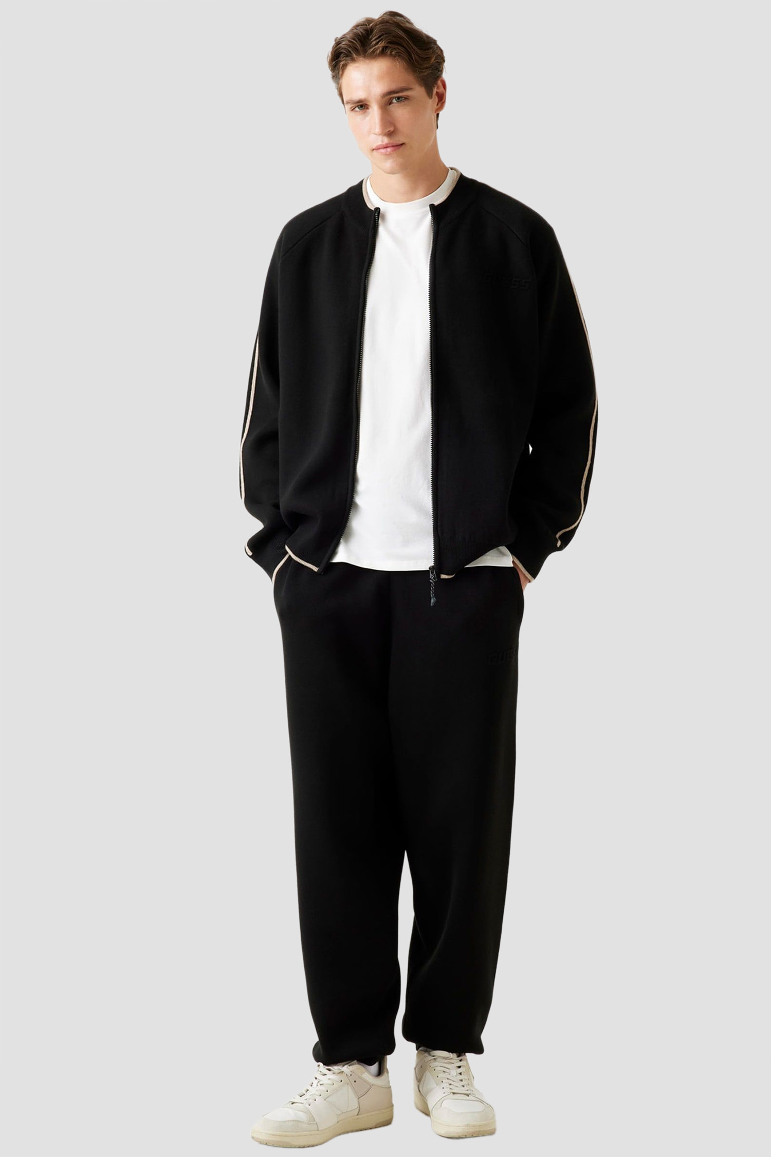 Мужская черная кофта на молнии Guess Z5BQ11.Z0960;JBLK