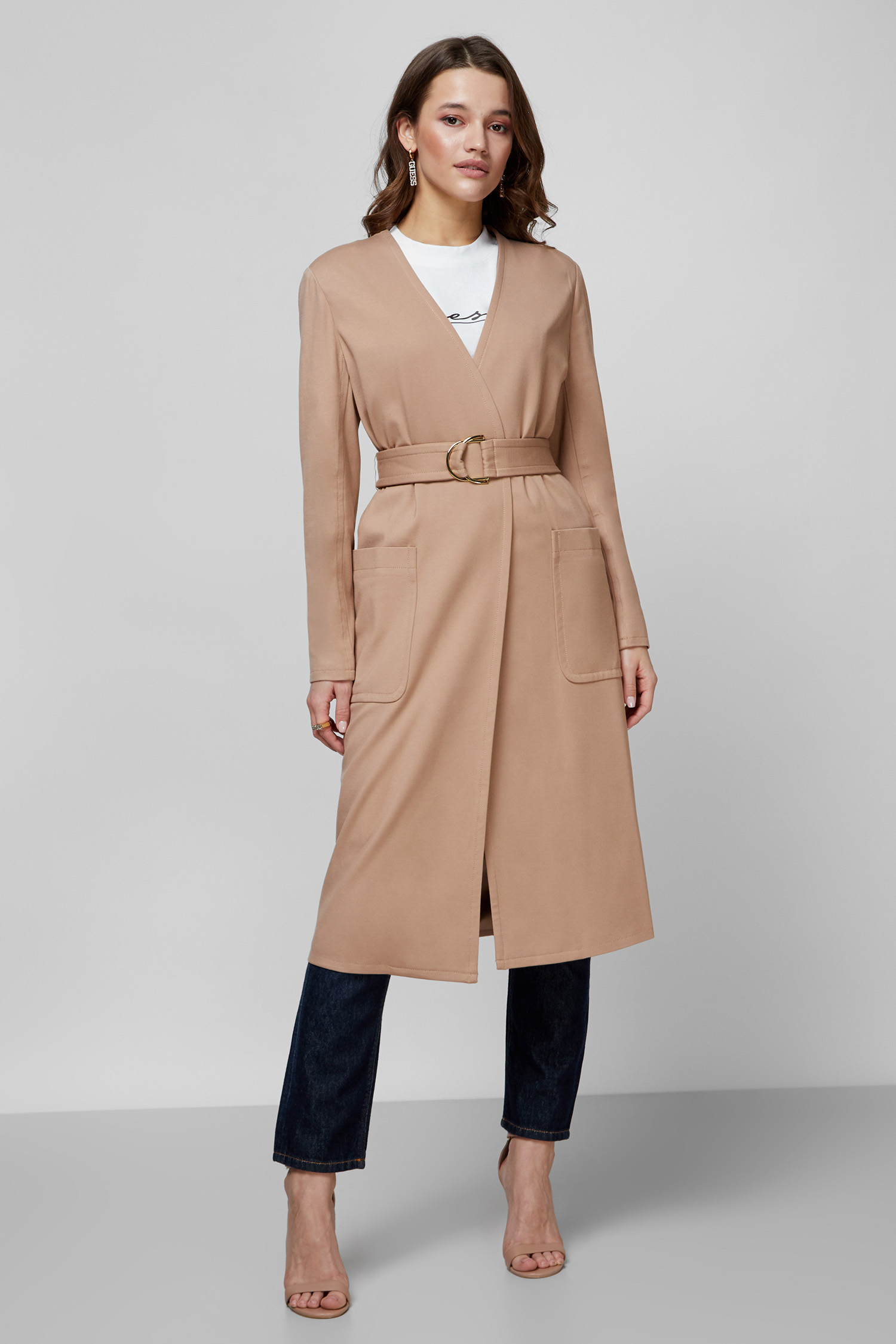 Женское бежевое пальто Guess 2RGL00.6112A;A10H