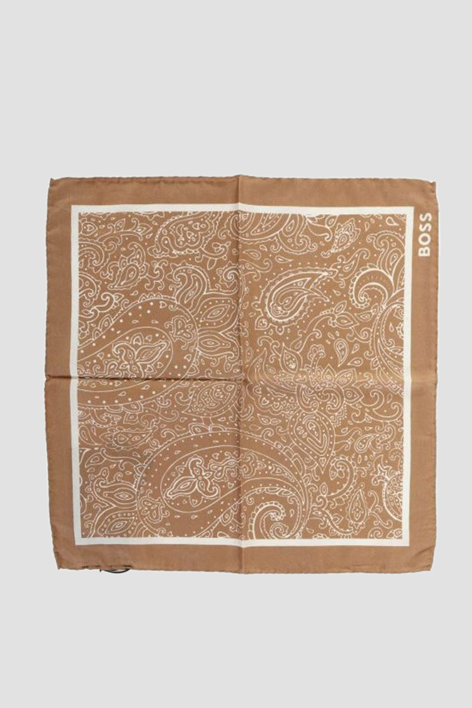 Мужской бежевый платок с узором BOSS 50491125;260