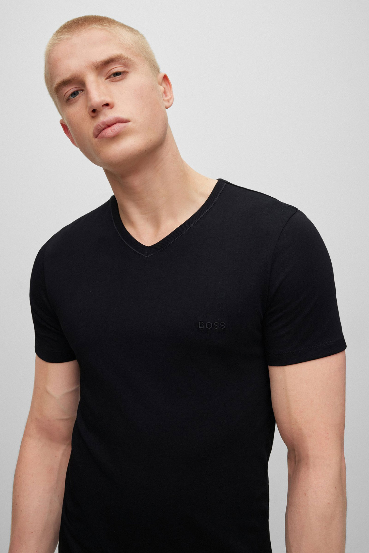 Мужская черная футболка (2 шт) BOSS 50475295;001