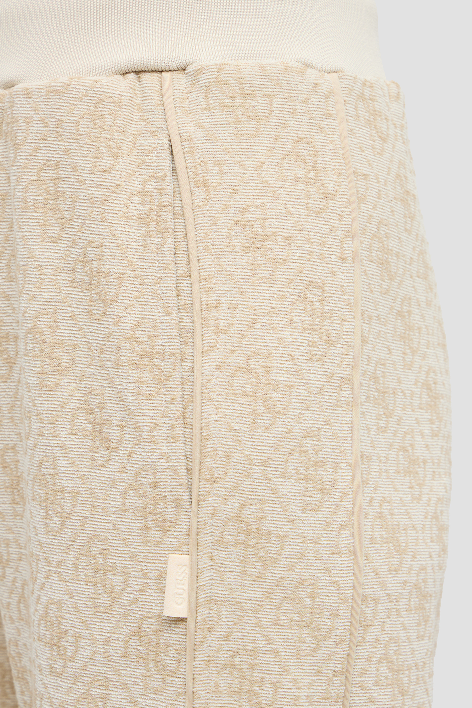 Женские бежевые спортивные брюки с узором Guess V6YB02.K4783;FNMZ