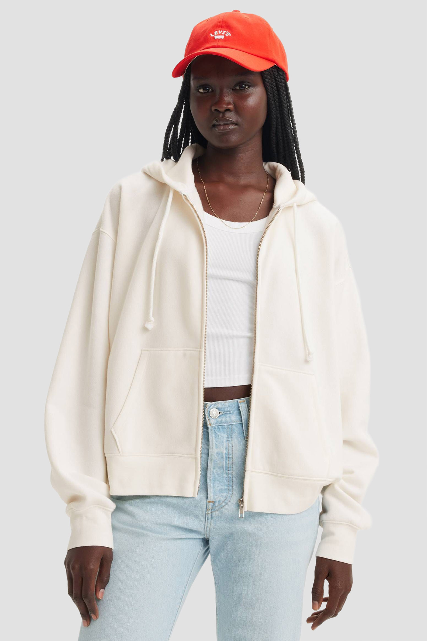 Жіноча біла кофта на блискавці Levi’s® A5945;0015