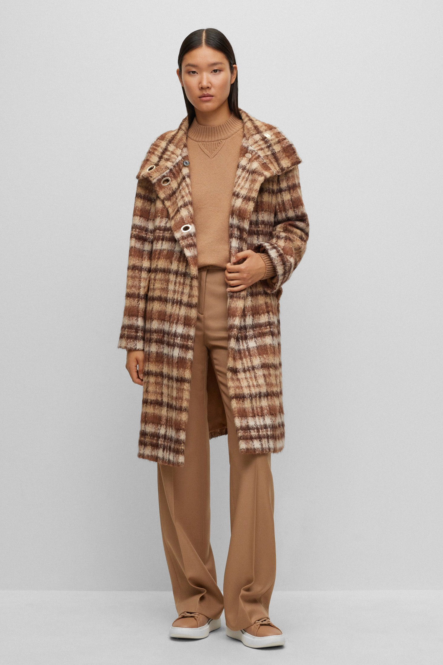 Женский бежевый шерстяной свитер BOSS 50501575;260