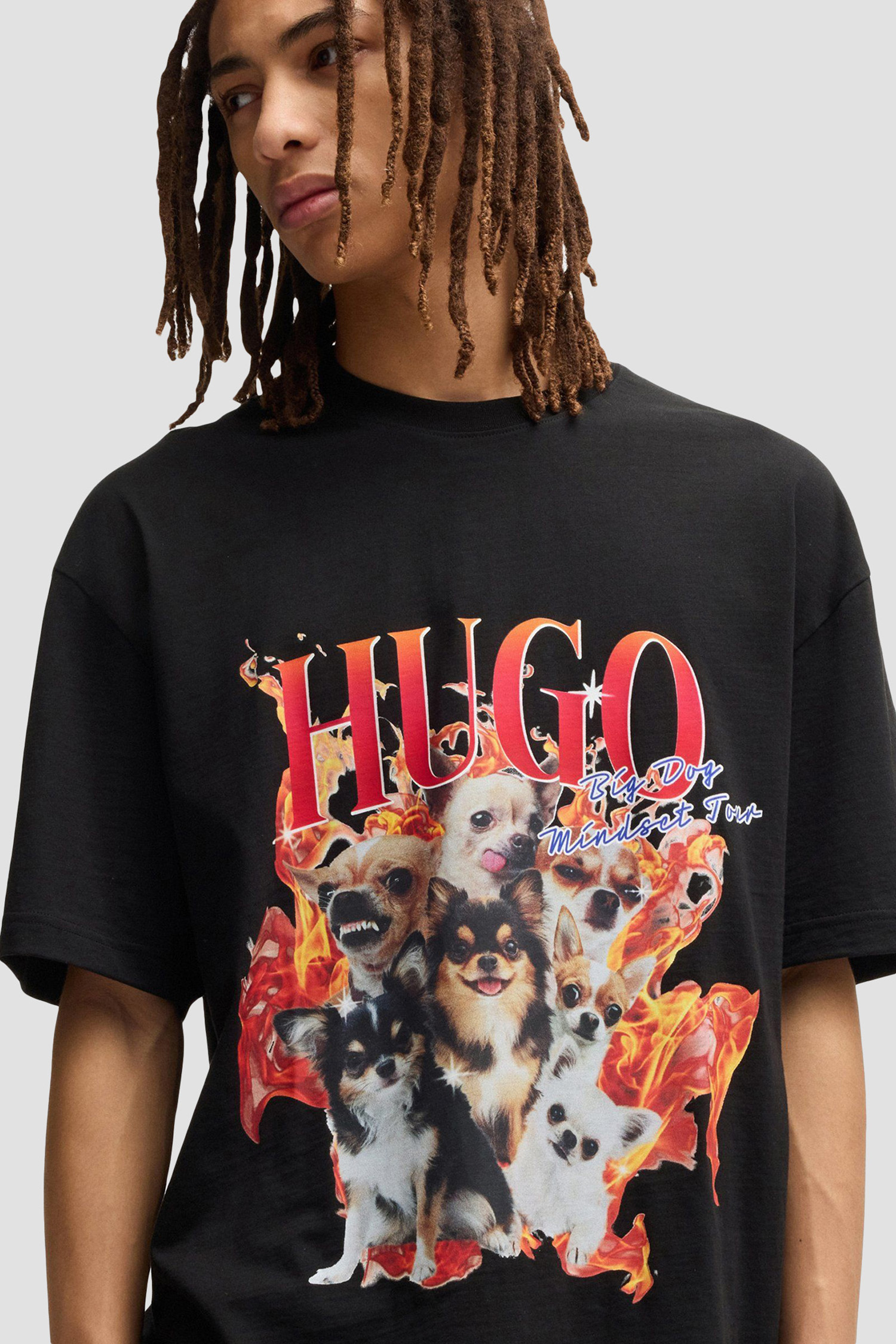 Мужская черная футболка HUGO 50538259;001