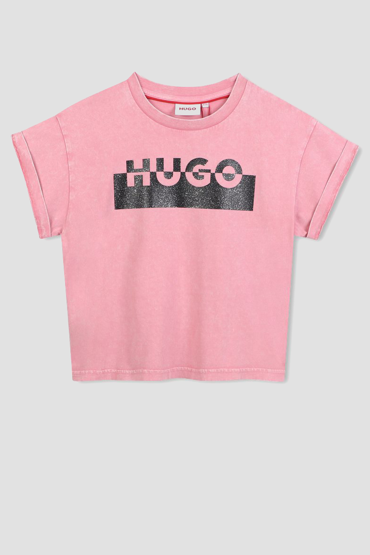 Дитяча рожева футболка HUGO kids G00488;48H